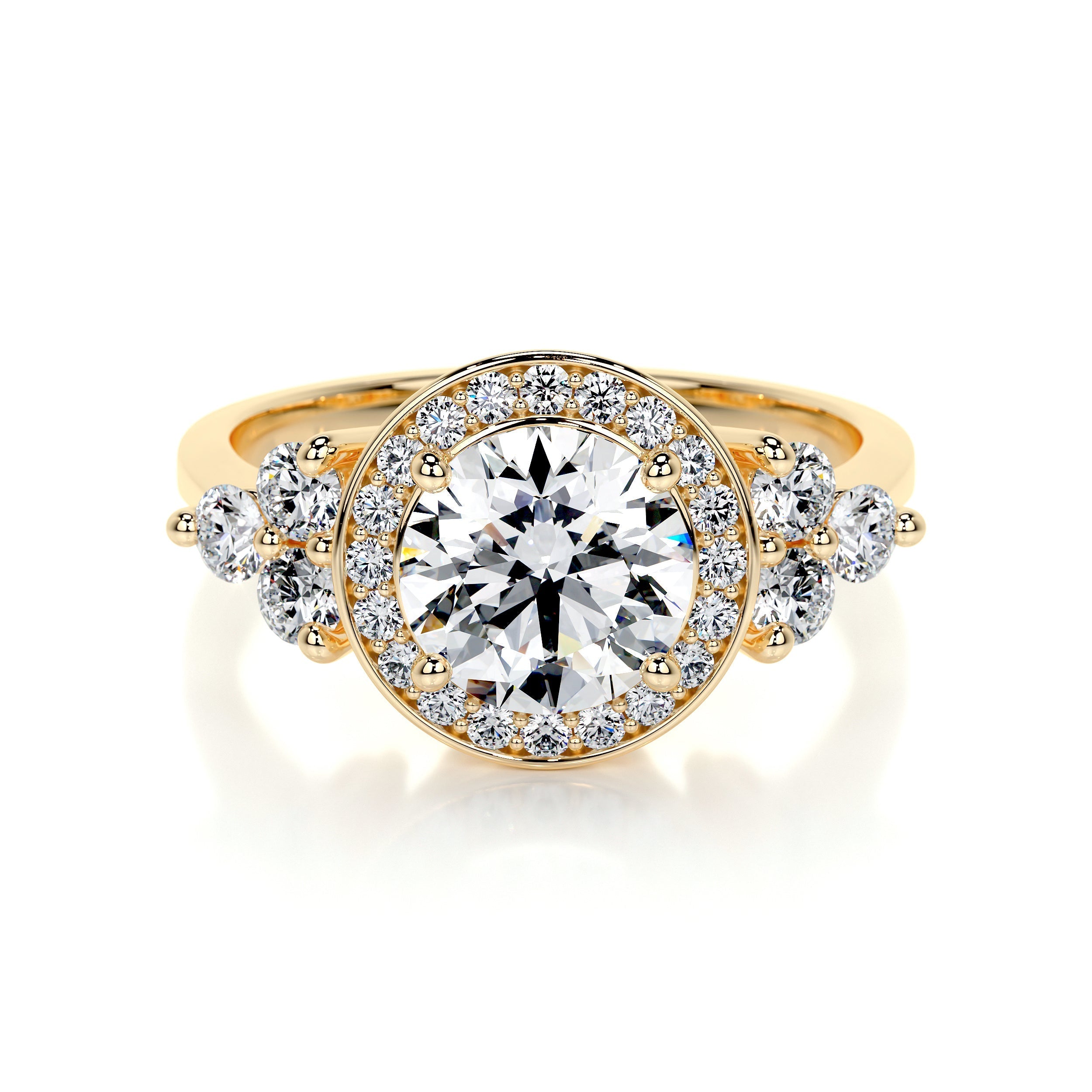 Ivy Vintage Lab Grown Diamond Ring   (2 Carat) -18K Yellow Gold