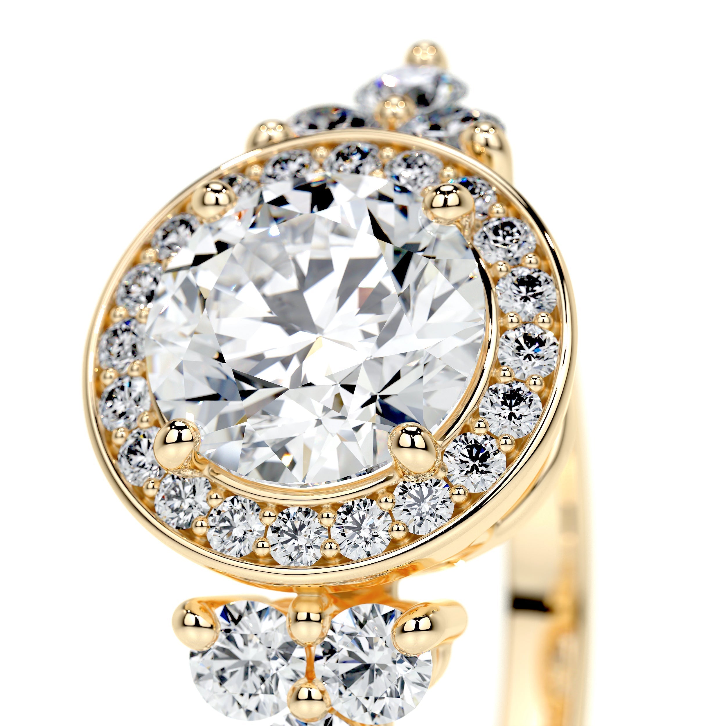 Ivy Vintage Lab Grown Diamond Ring   (2 Carat) -18K Yellow Gold