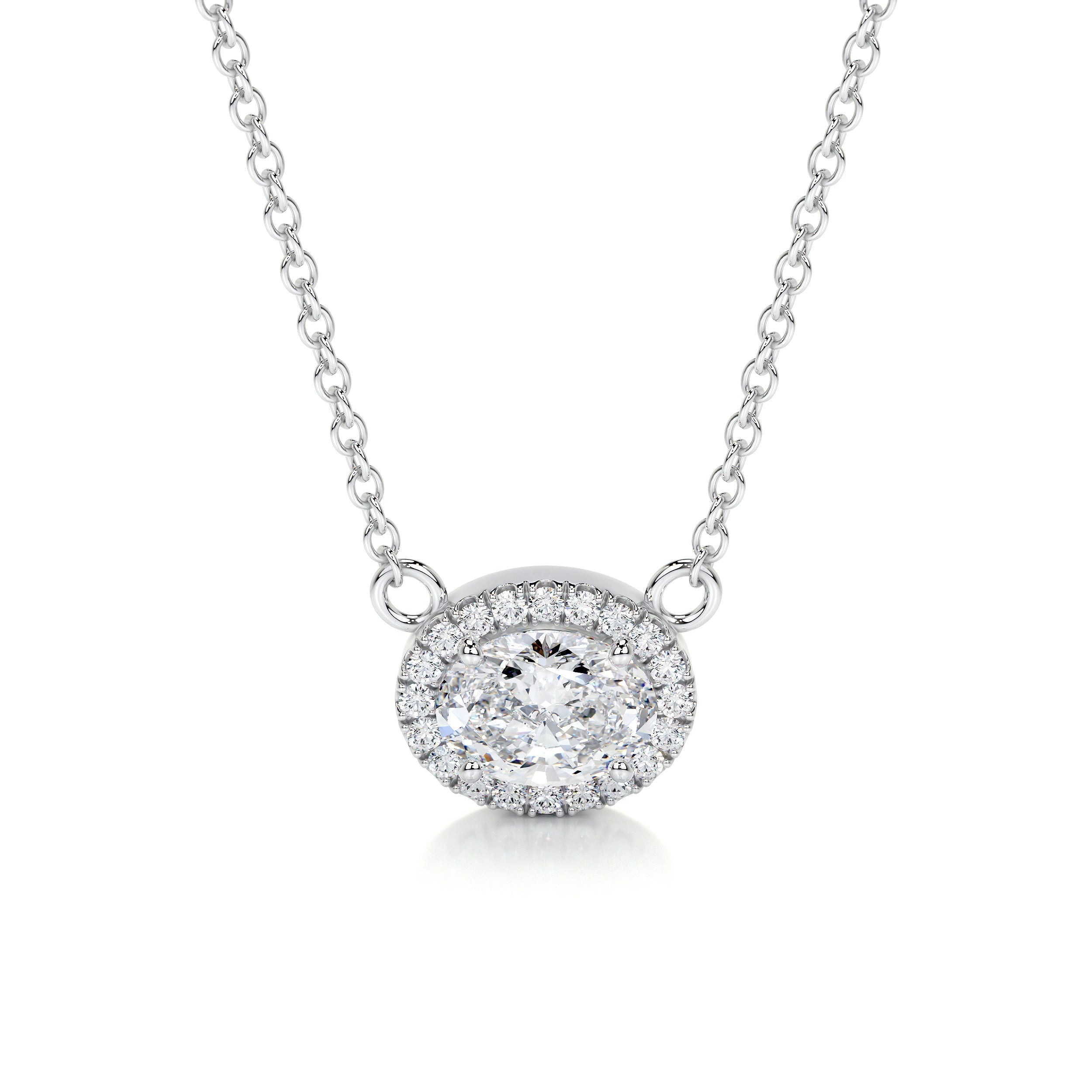 Petit Louise Lab Grown Diamond Pendant -18K White Gold