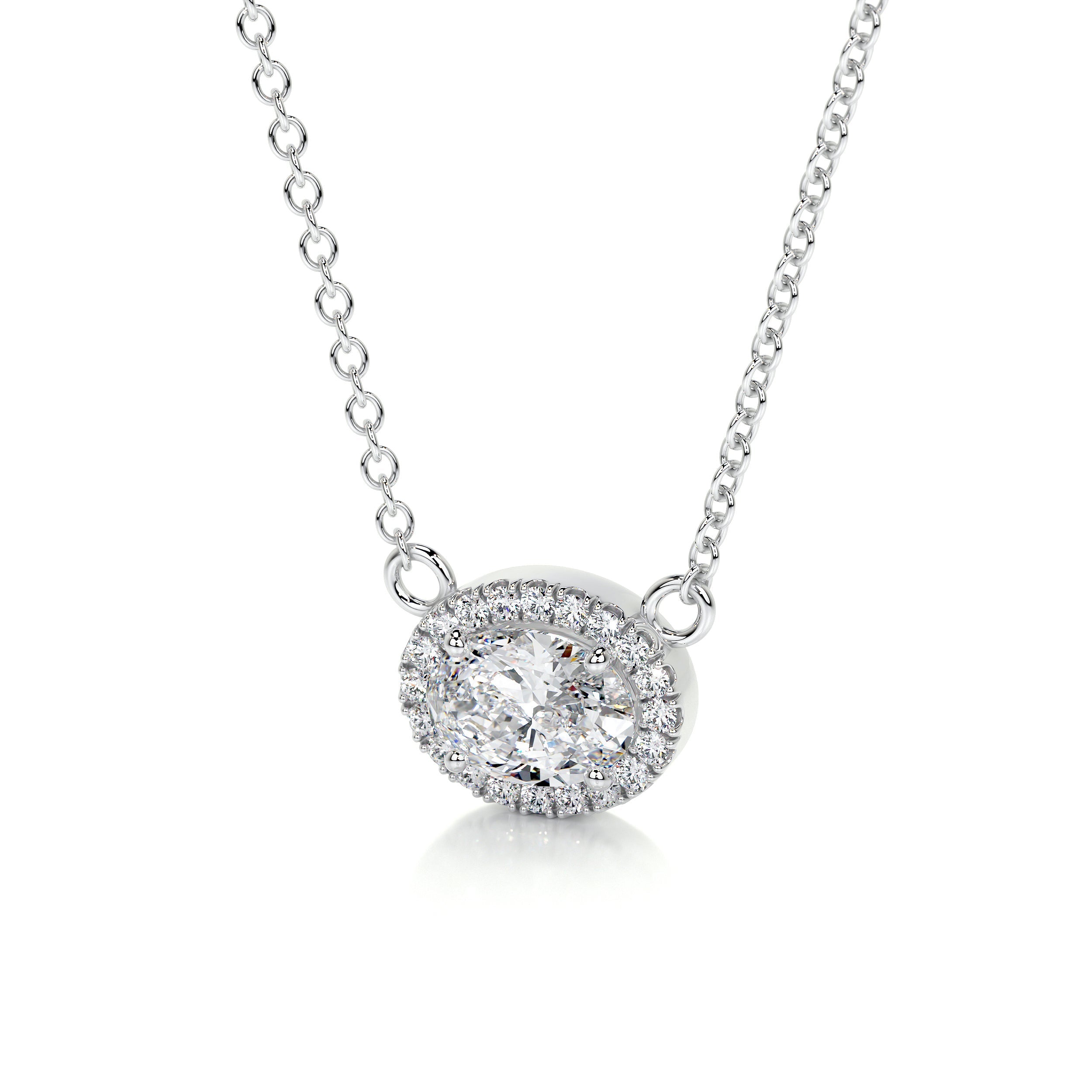 Petit Louise Lab Grown Diamond Pendant -18K White Gold