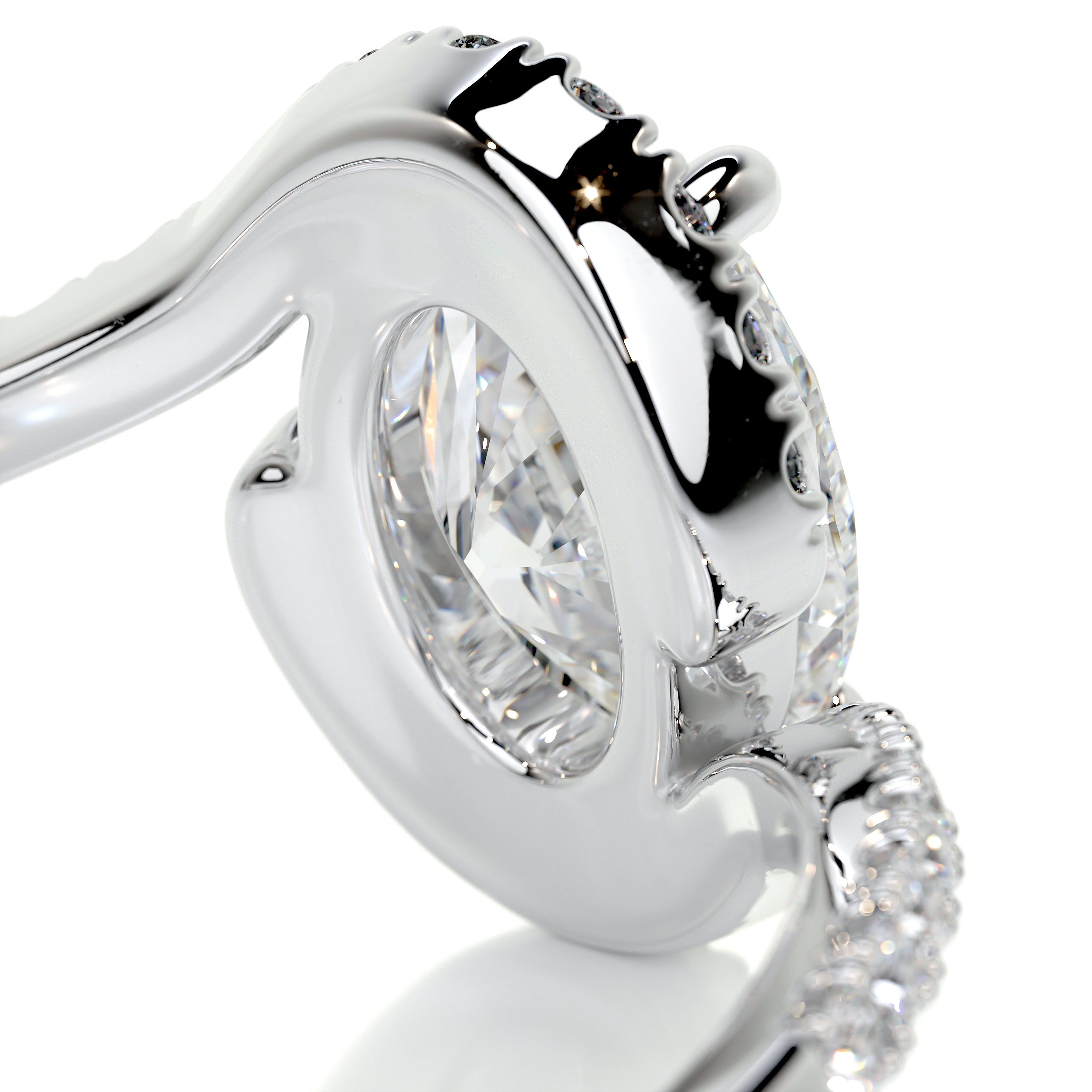 Stella Diamond Engagement Ring - 18K White Gold