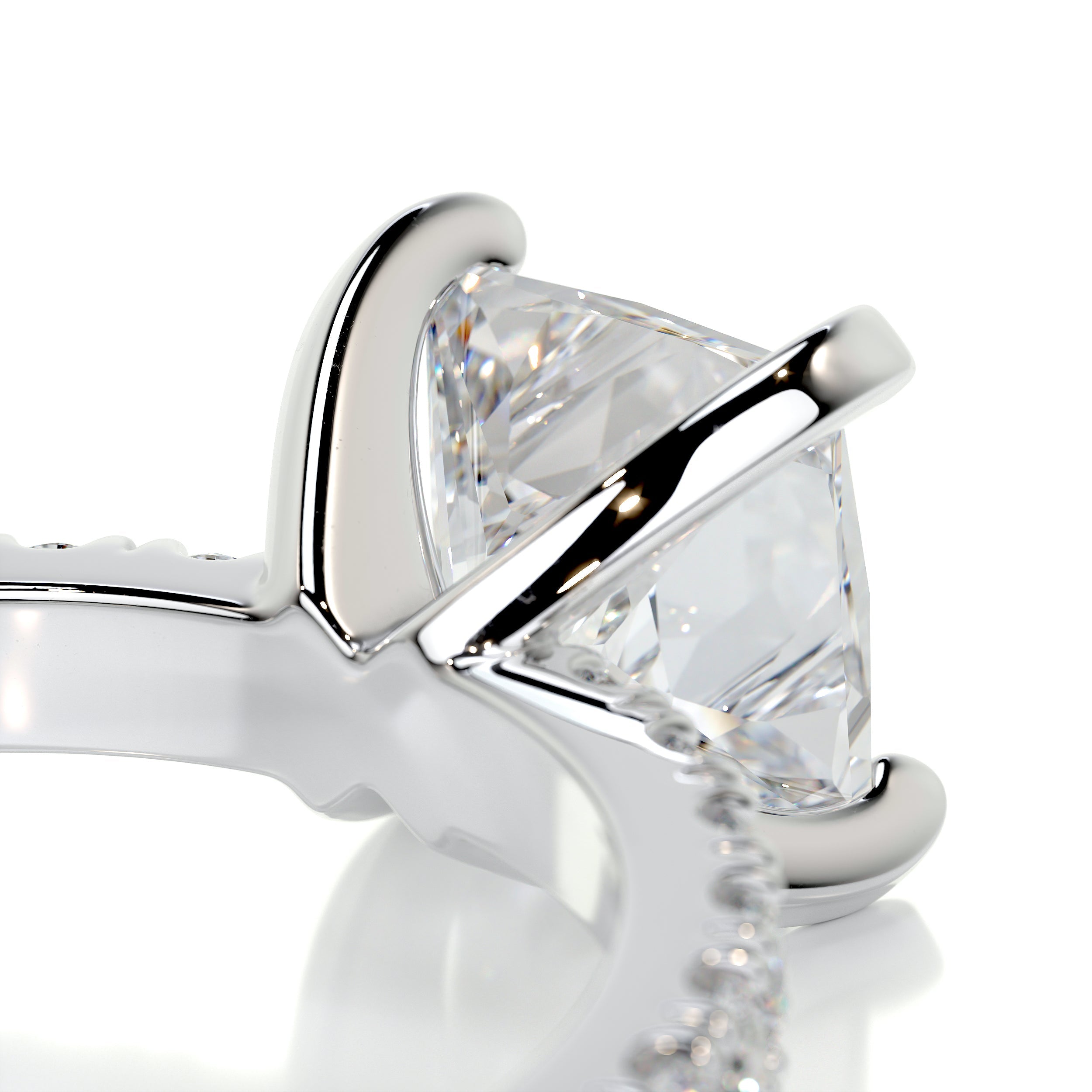 Blair Moissanite & Diamonds Ring -18K White Gold