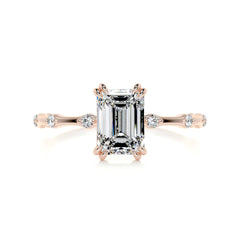 Wilma Diamond Engagement Ring -14K Rose Gold - Main Stone 1.55 Carat