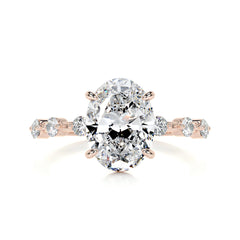 Bell Diamond Engagement Ring -14K Rose Gold - Main Stone 3 Carat