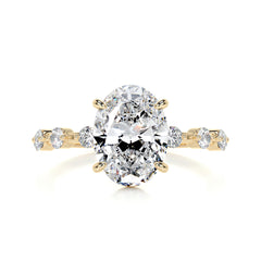 Bell Diamond Engagement Ring -18K Yellow Gold - Main Stone 3 Carat