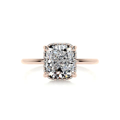 Priscilla Diamond Engagement Ring -14K Rose Gold - Main Stone 3.05 Carat