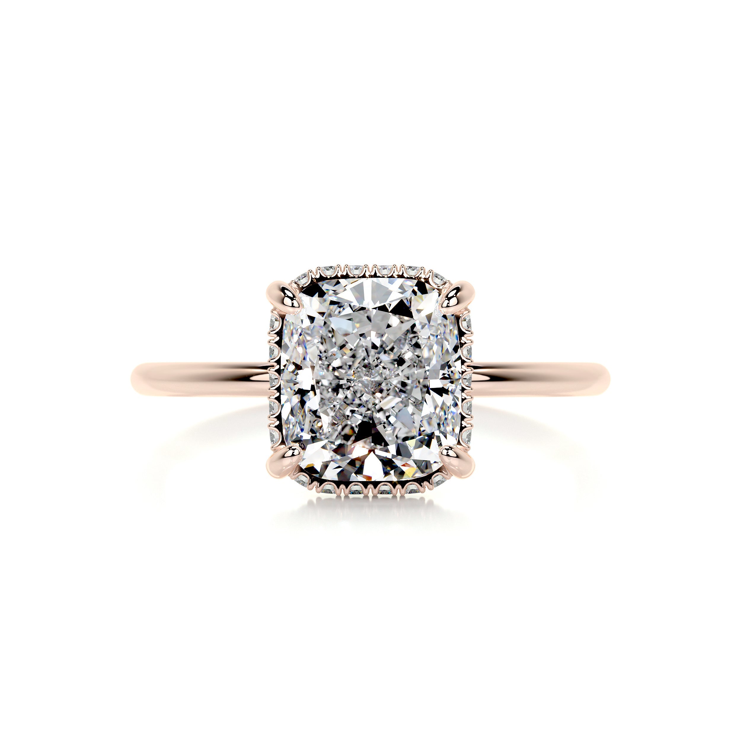 Priscilla Diamond Engagement Ring -14K Rose Gold - Main Stone 3.05 Carat