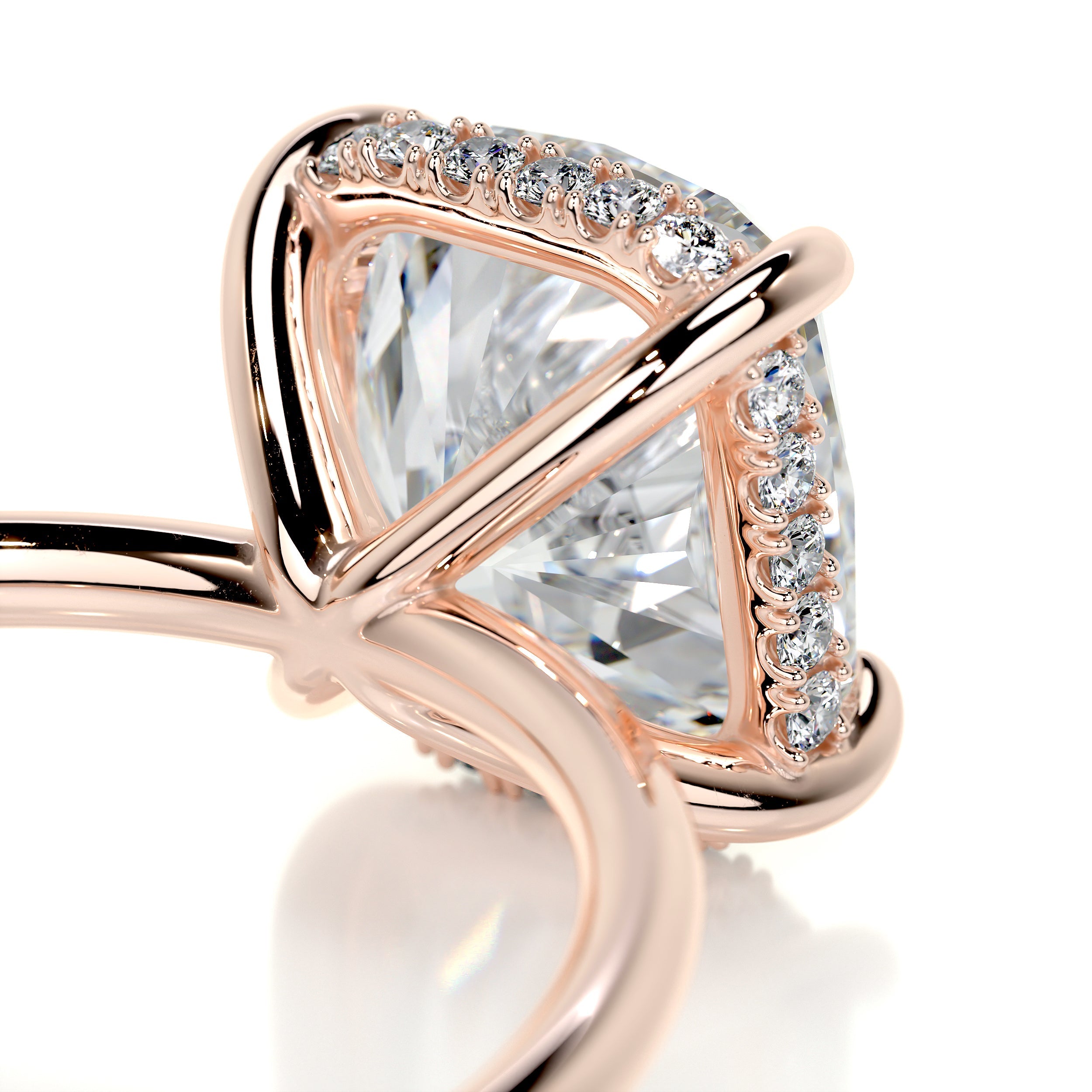 Priscilla Diamond Engagement Ring -14K Rose Gold - Main Stone 3.05 Carat