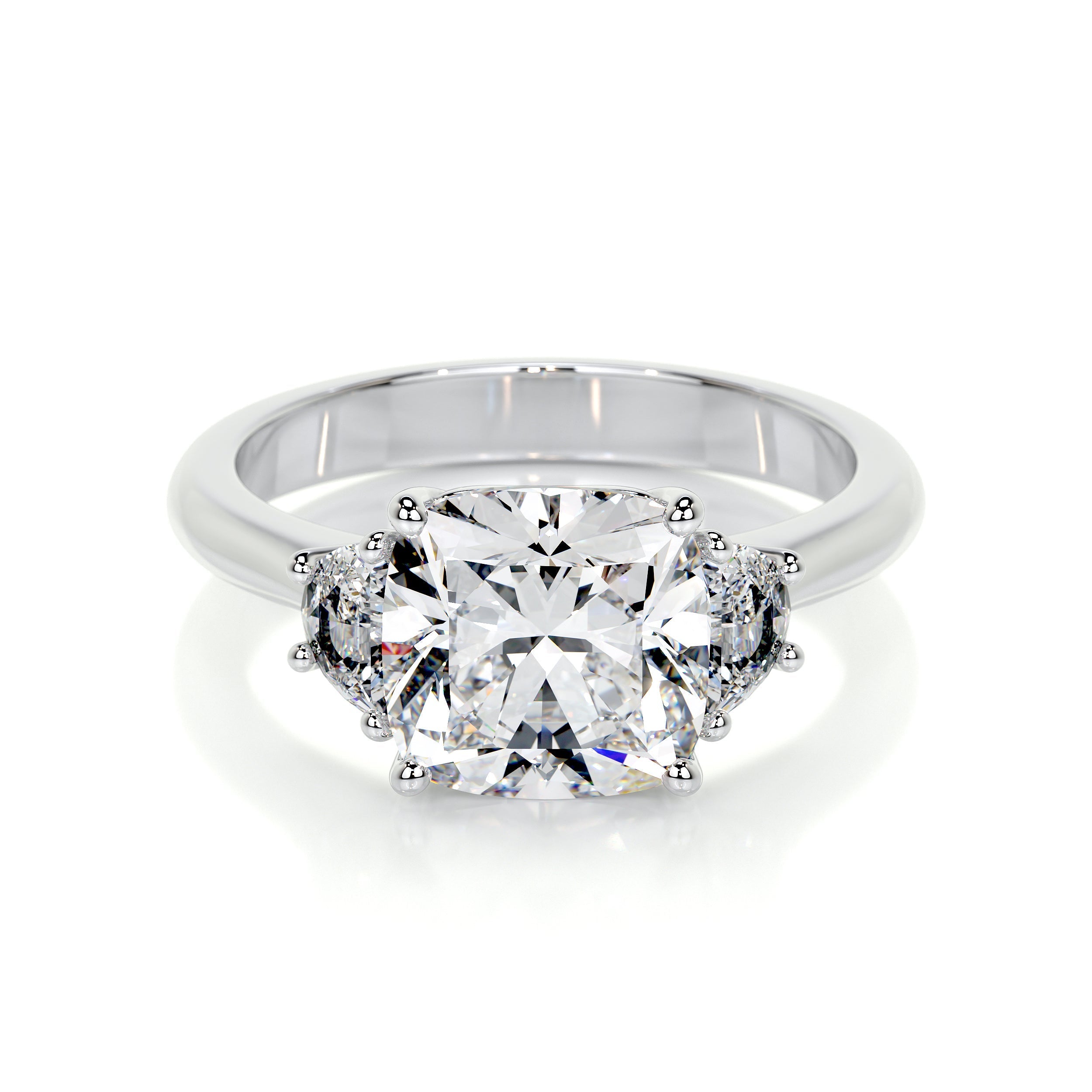 Whitney Moissanite And Diamonds Ring - Platinum (RTS)