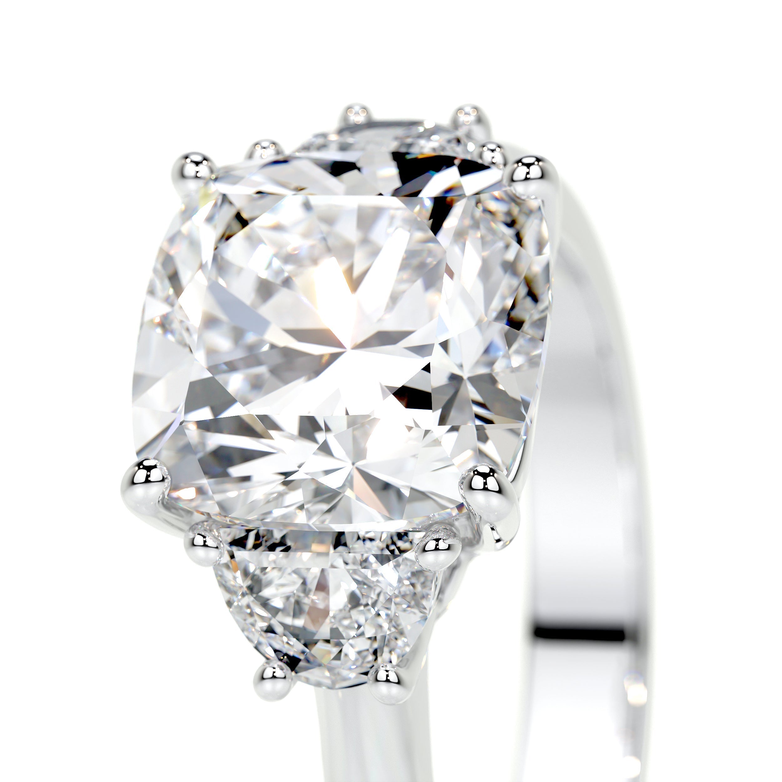 Whitney Moissanite And Diamonds Ring - Platinum (RTS)