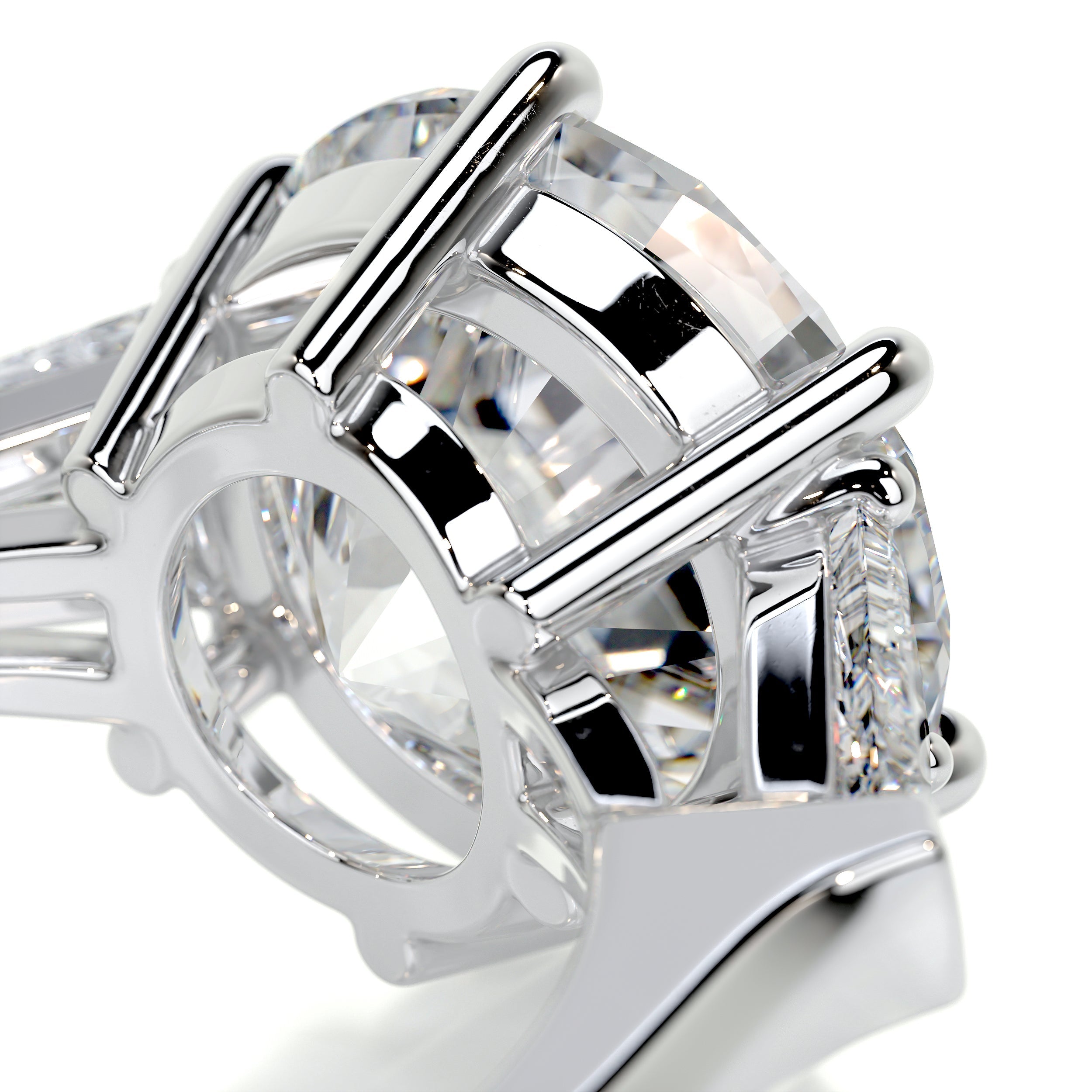 Skylar Diamond Engagement Ring -18K White Gold - Main Stone 5.85 Carat