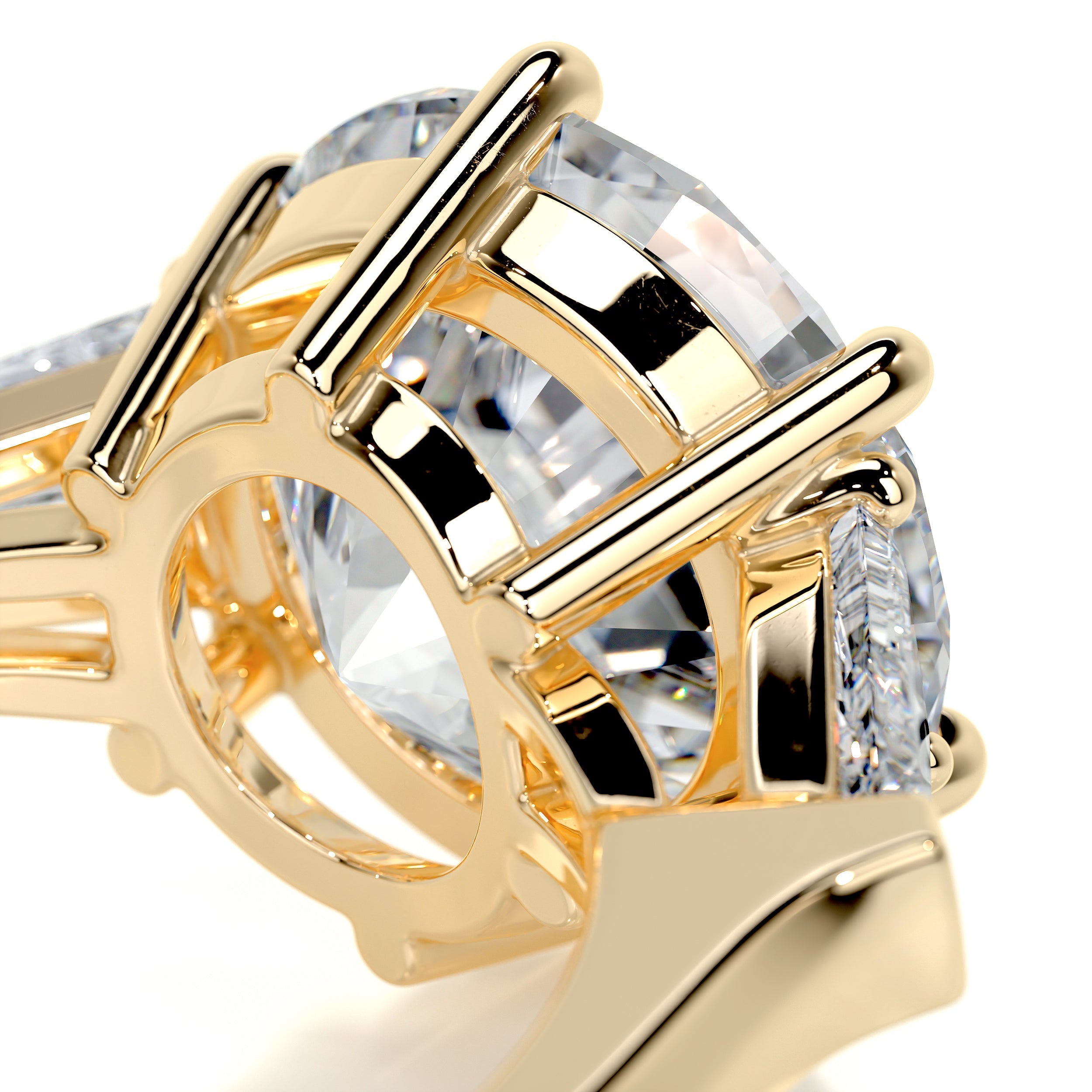 Skylar Diamond Engagement Ring -18K Yellow Gold - Main Stone 5.85 Carat