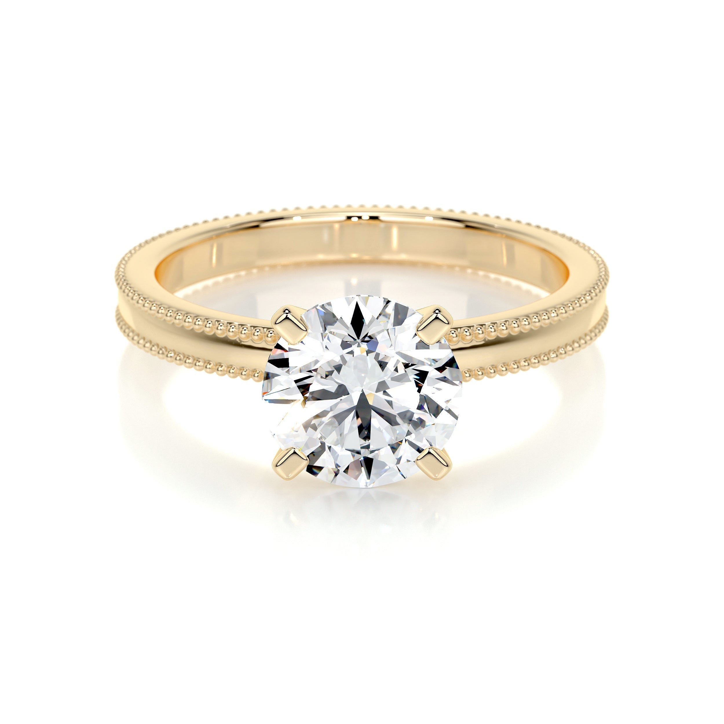 Charlie Lab Grown Diamond Ring   (2 Carat) -18K Yellow Gold