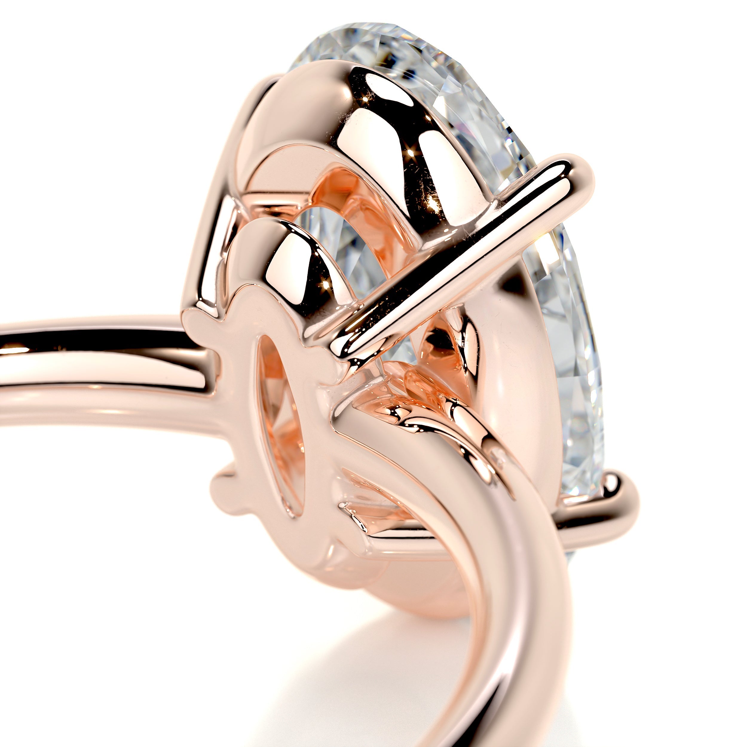 Adaline Diamond Engagement Ring -14K Rose Gold - Main Stone 3 Carat