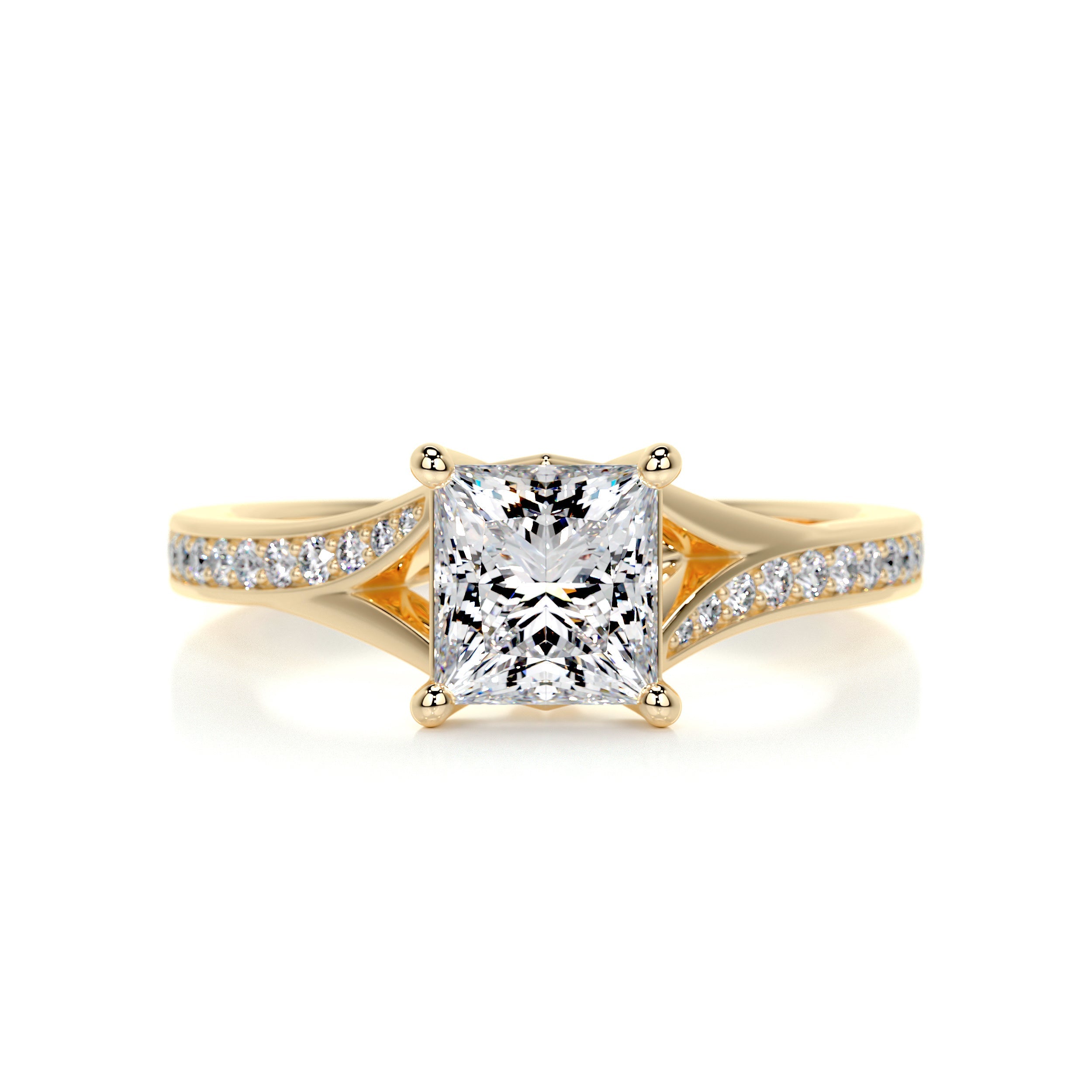 Alexandria Diamond Engagement Ring - 18K Yellow Gold