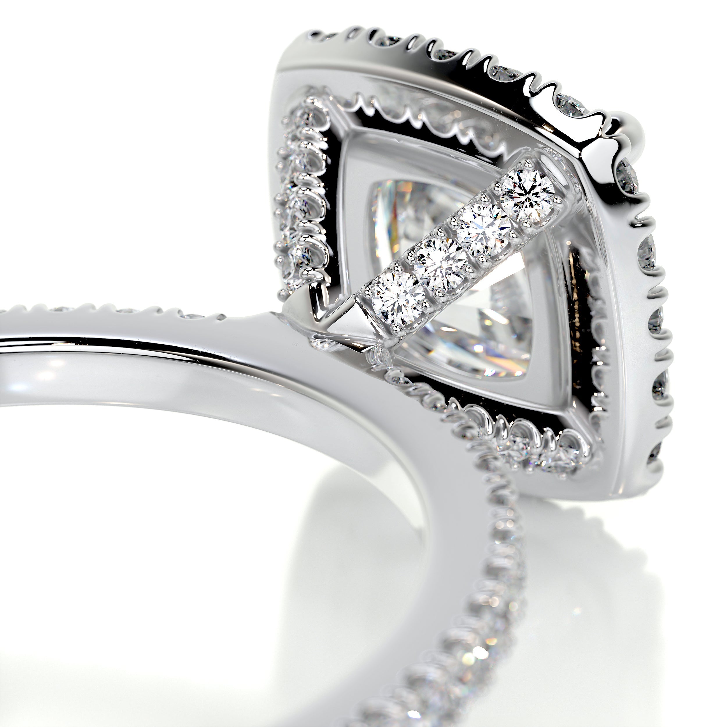 Madison Diamond Engagement Ring -18K White Gold - Main Stone 1.5 Carat
