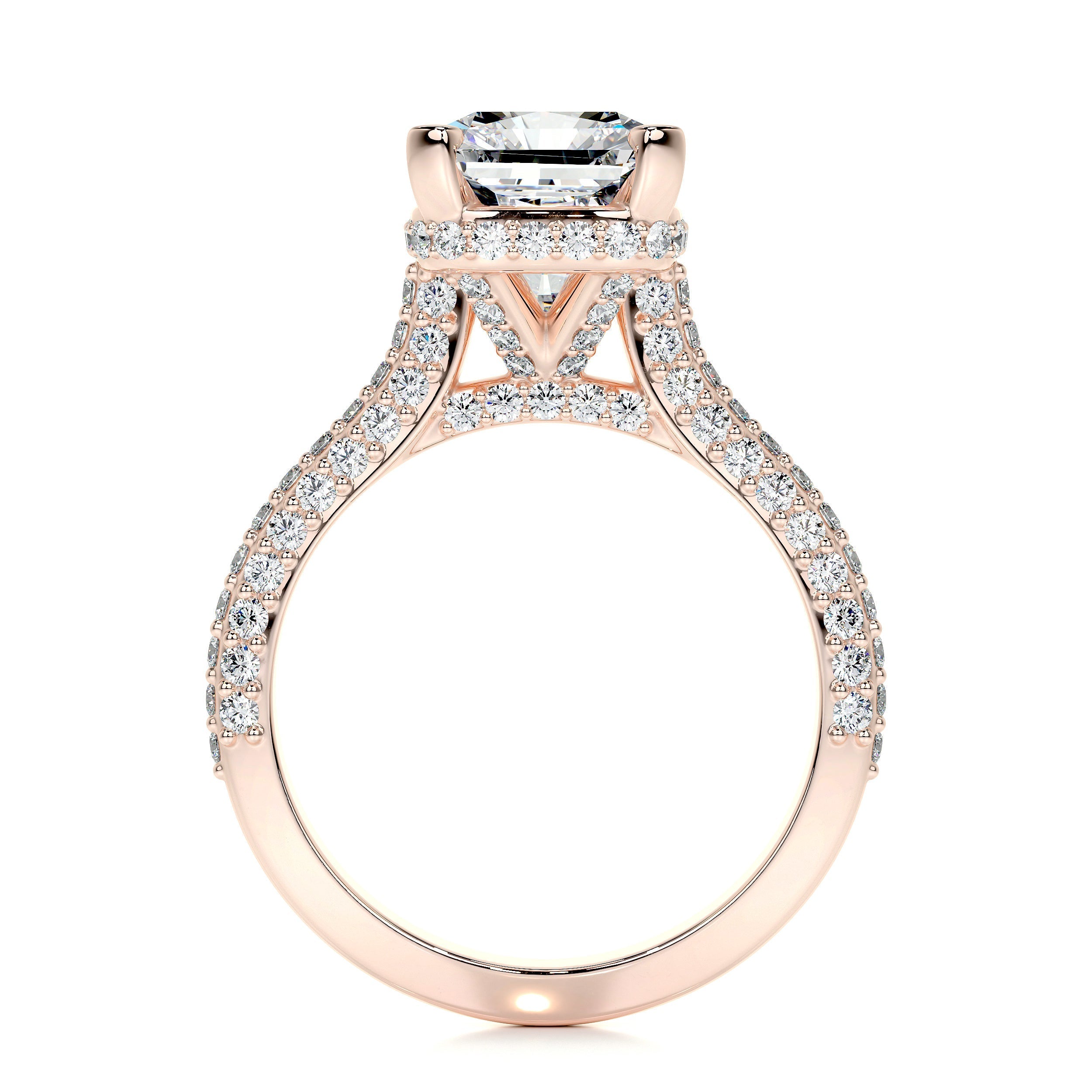 Joana Moissanite And Diamonds Ring - 14K Rose Gold (RTS)