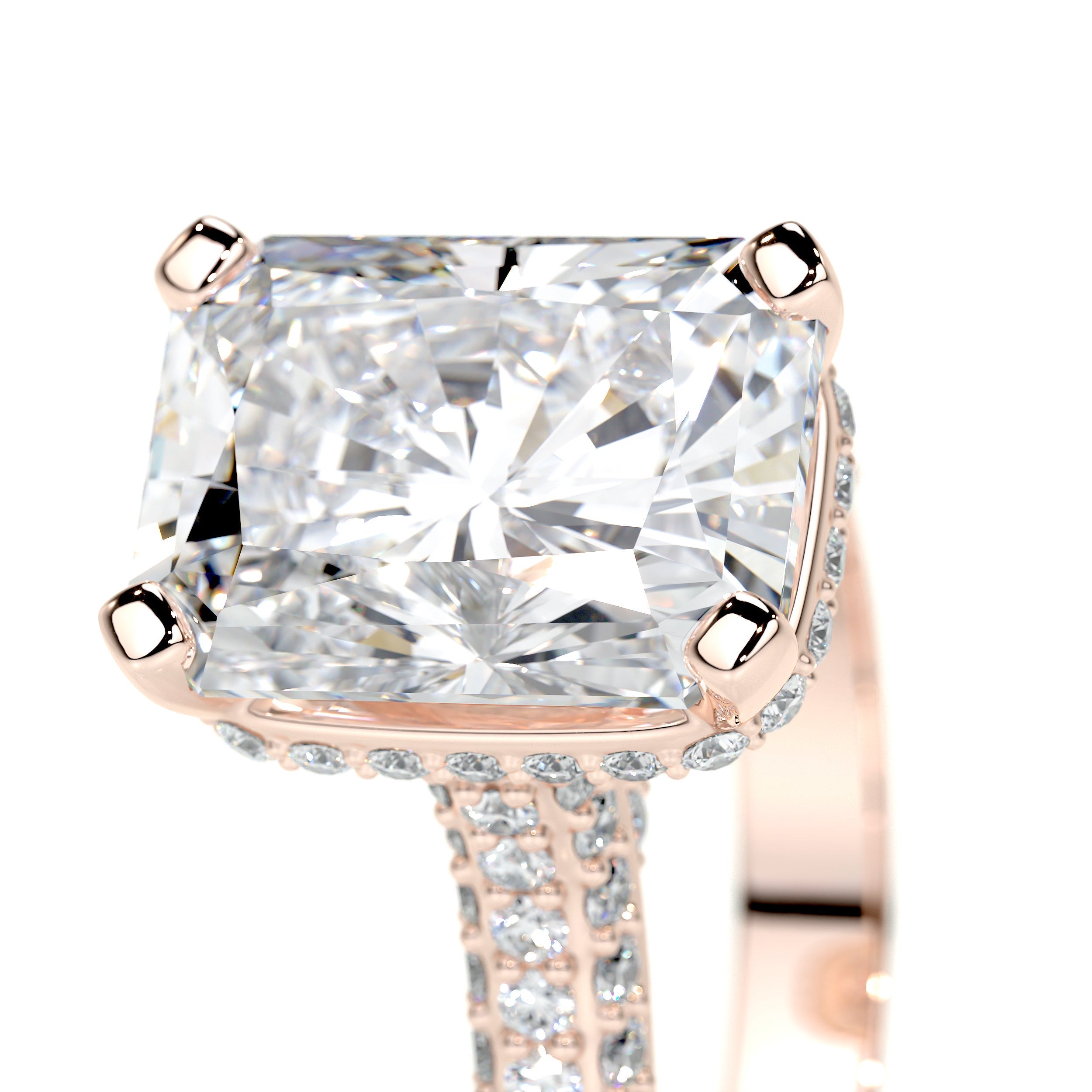 Joana Moissanite And Diamonds Ring - 14K Rose Gold (RTS)