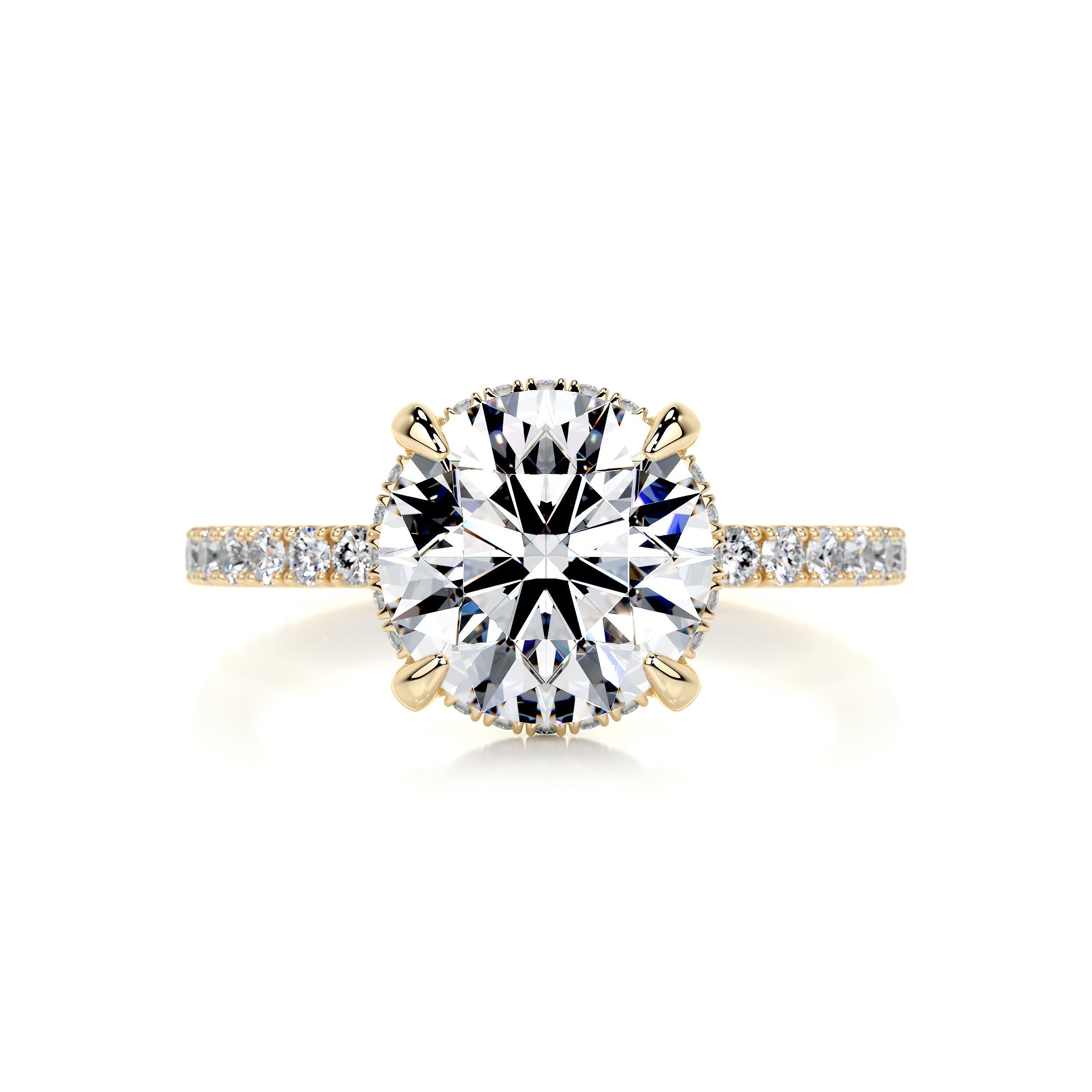 Valeria Moissanite And Diamonds Ring - 18K Yellow Gold (RTS)