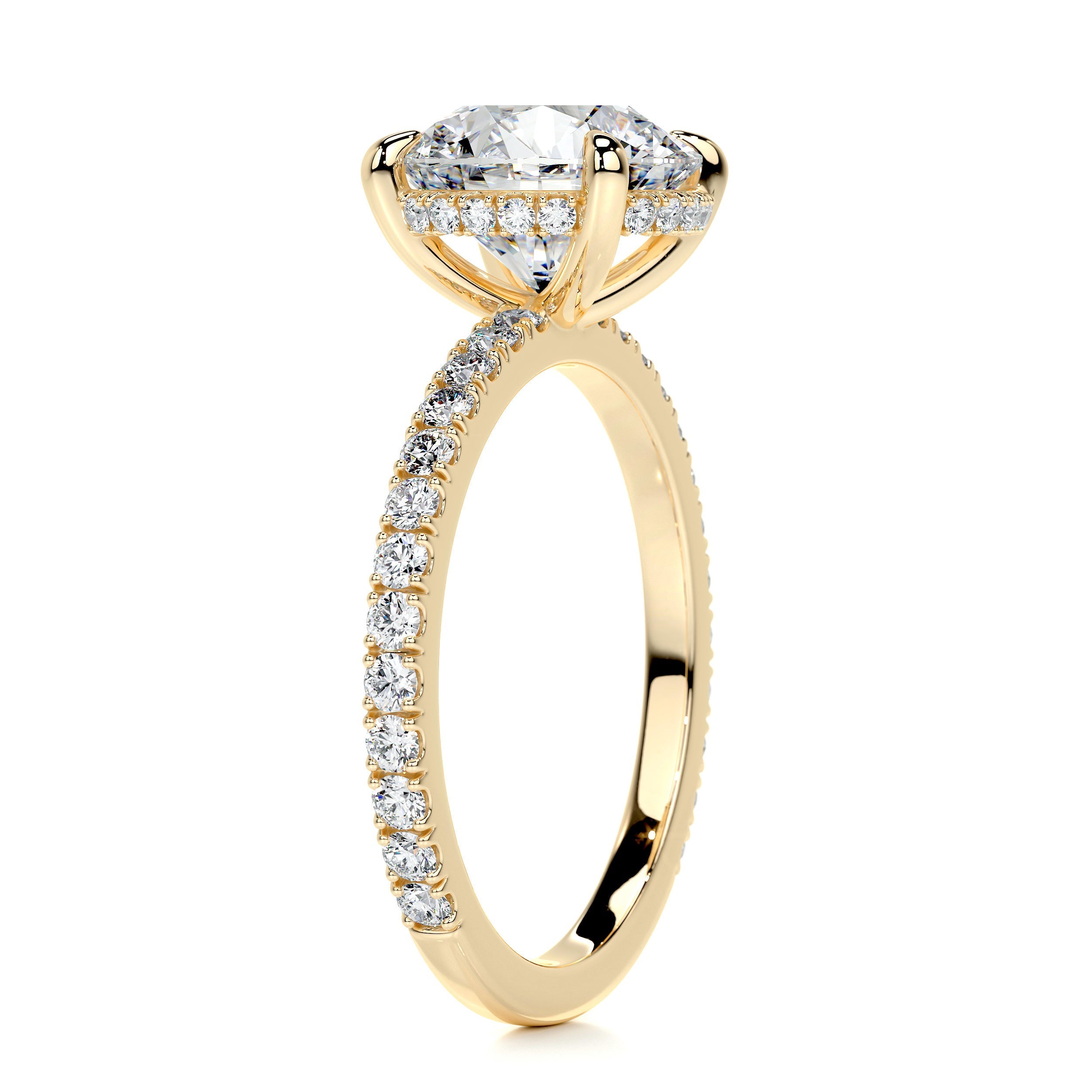 Valeria Moissanite And Diamonds Ring - 18K Yellow Gold (RTS)