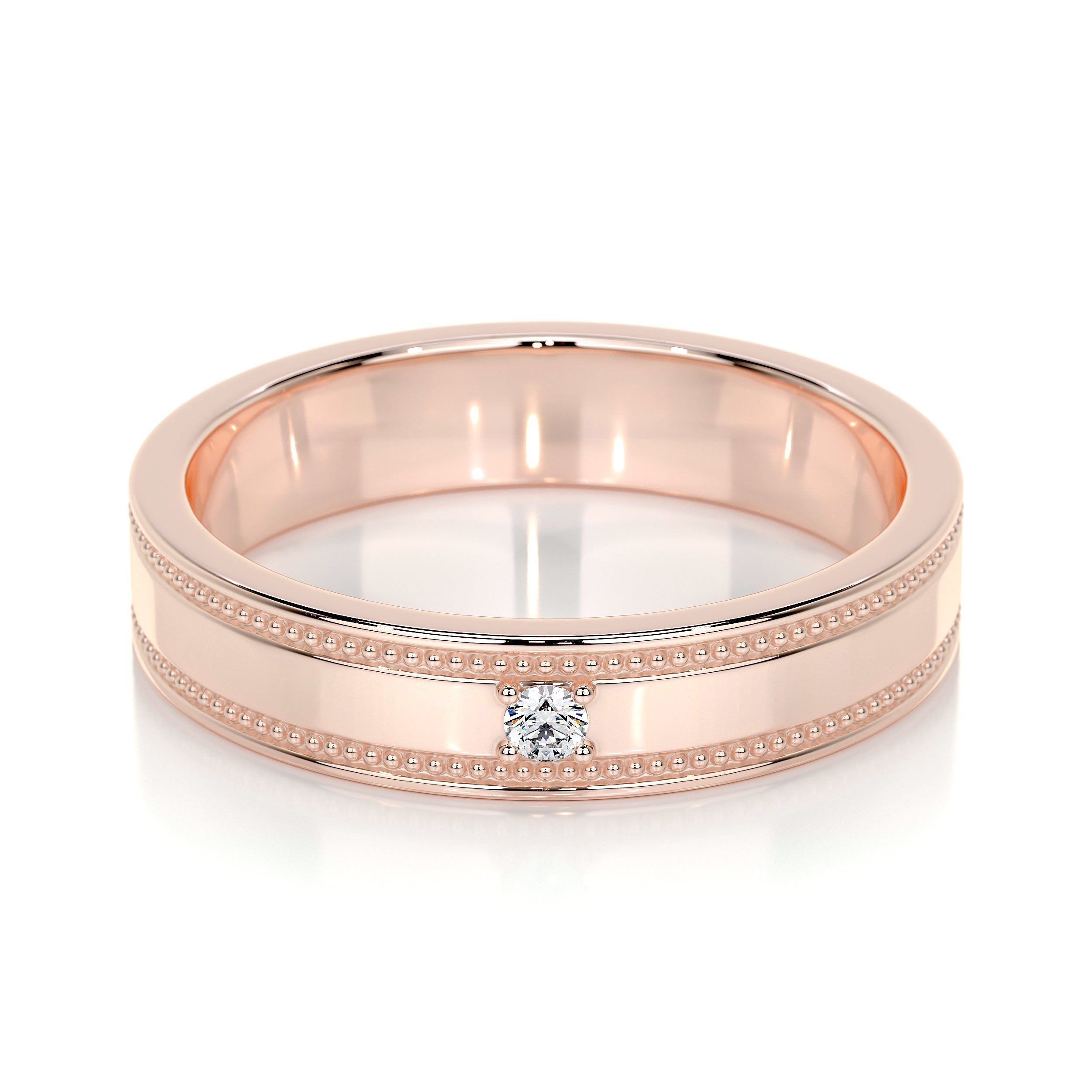 Sherry Lab Grown Diamond Wedding Ring   (0.02 Carat) -14K Rose Gold (RTS)