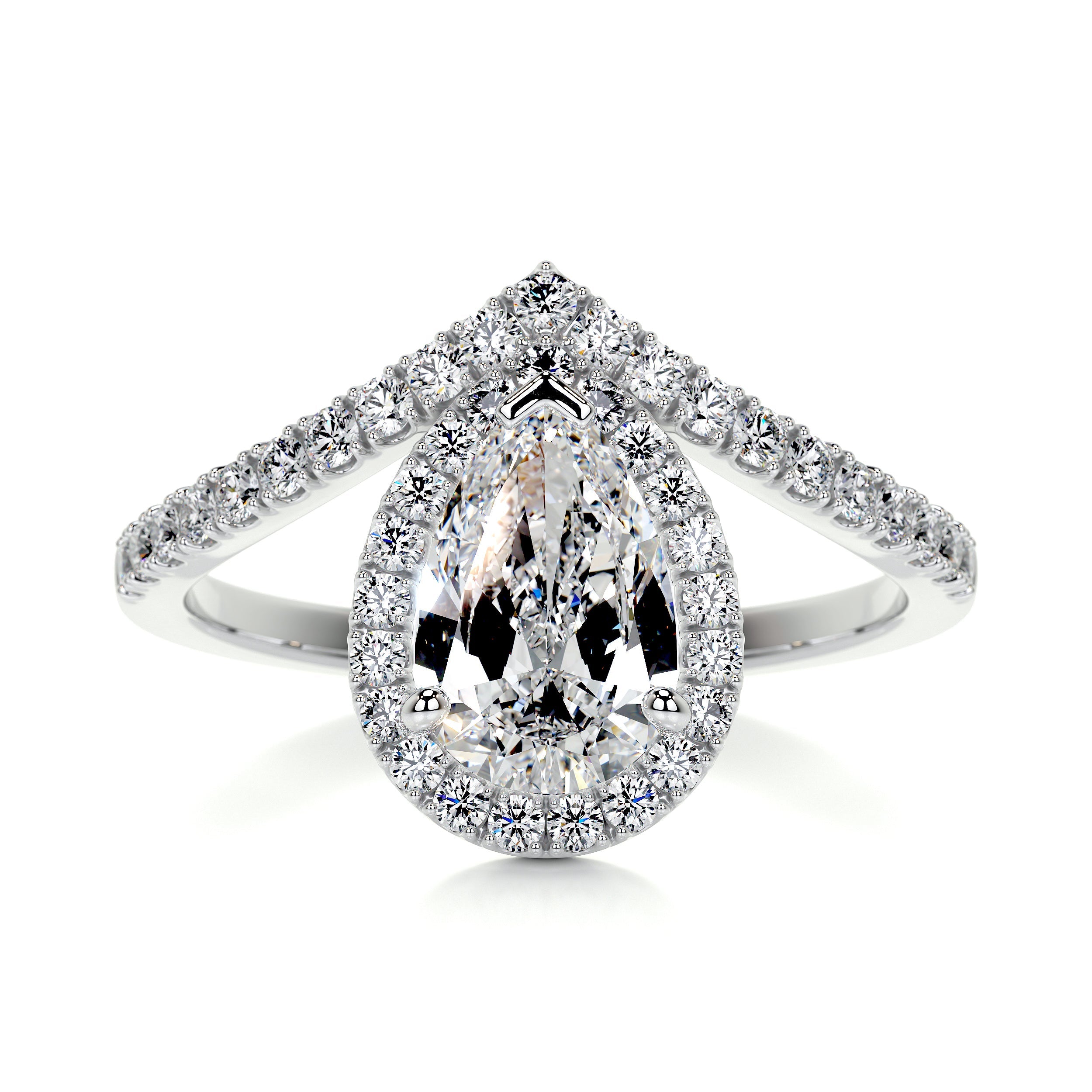 Miranda Diamond Engagement Ring - 14K White Gold