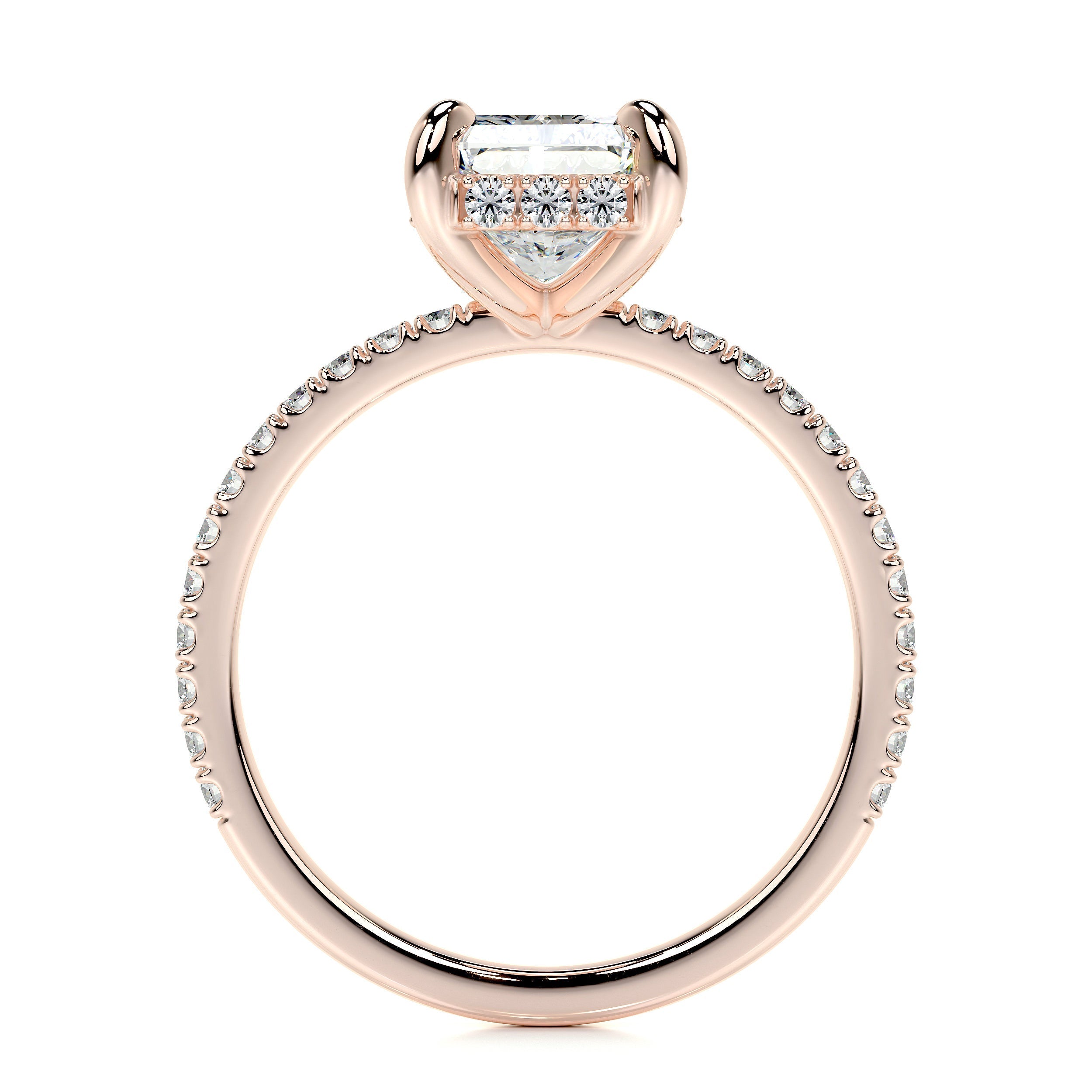 Luna Lab Grown Diamond Ring   (2 Carat) -14K Rose Gold