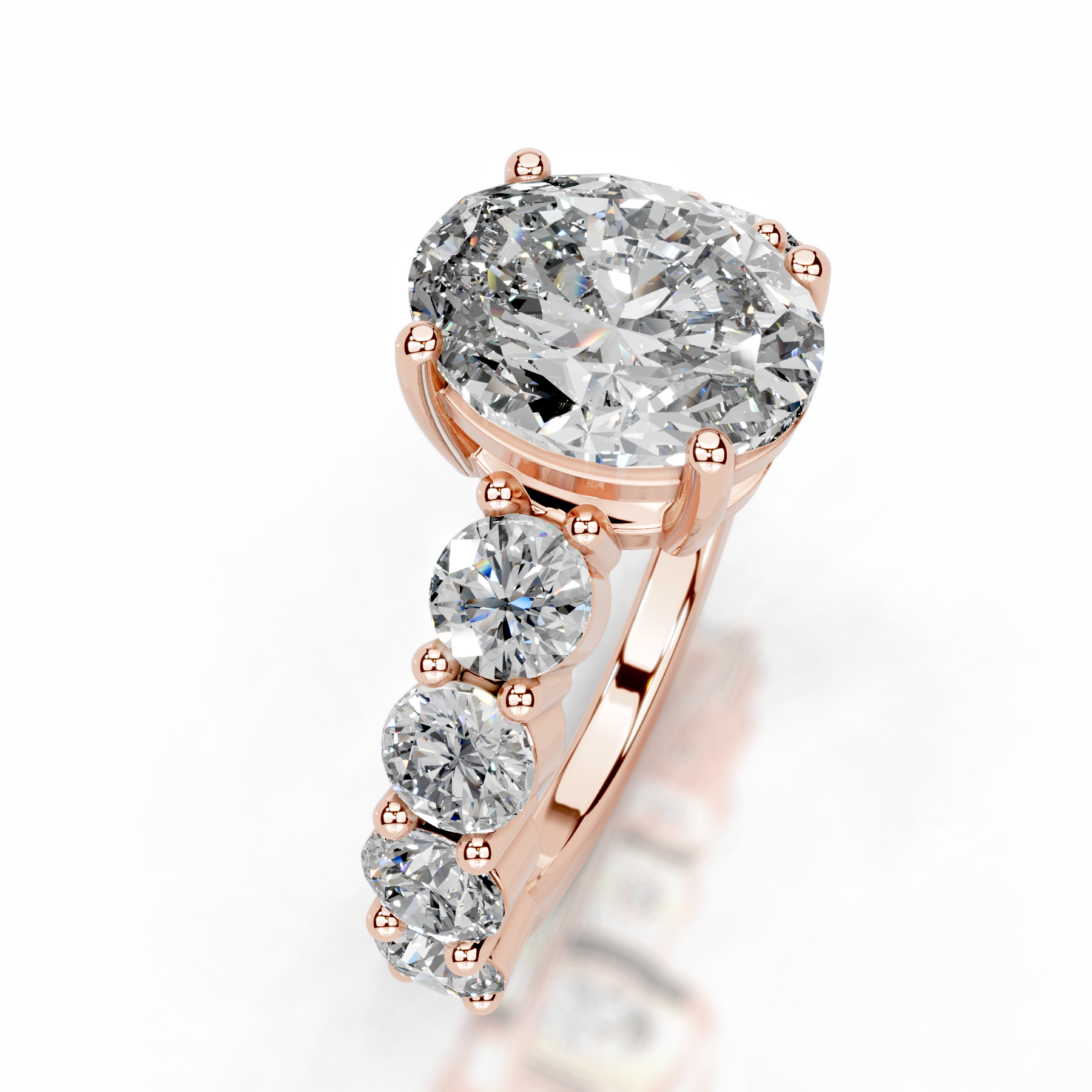 Odin Lab Grown Diamond Ring   (4 Carat) -14K Rose Gold