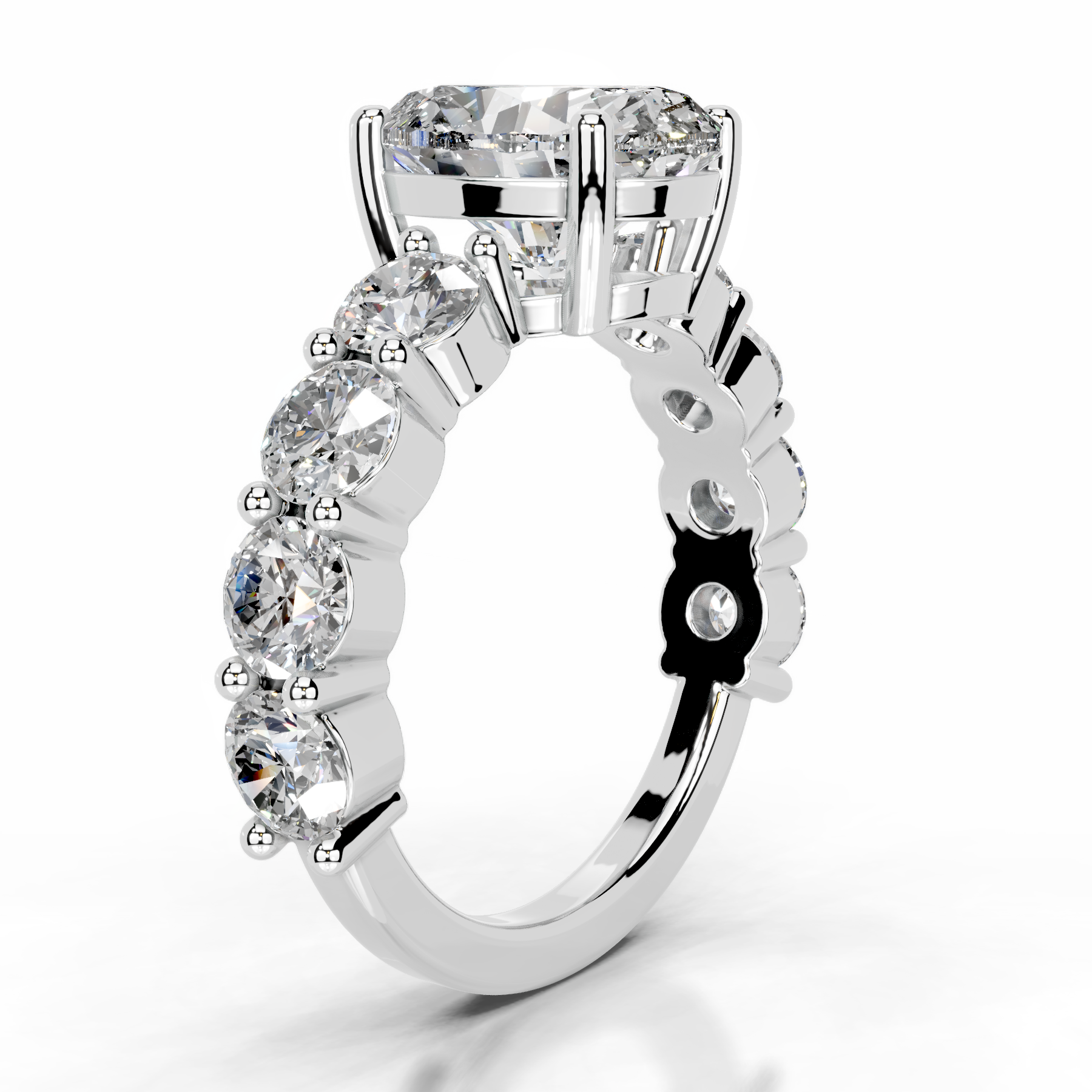 Odin Lab Grown Diamond Ring (4 Carat) Oval - 14K White Gold (RTS)