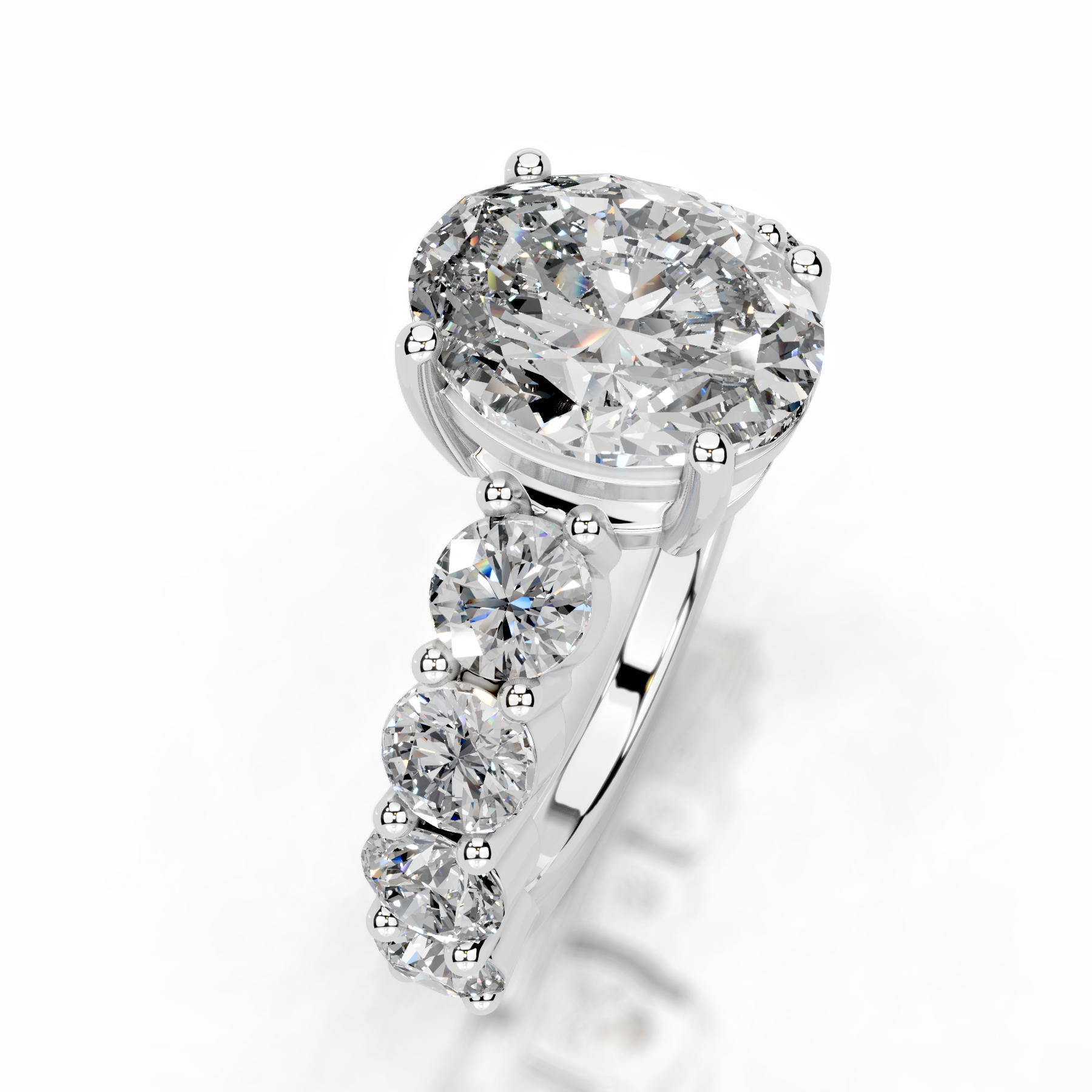 Odin Diamond Engagement Ring   (4 Carat) -14K White Gold