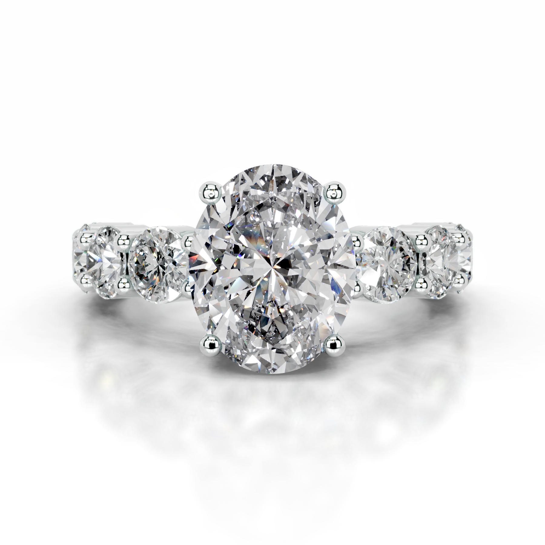 Odin Lab Grown Diamond Ring (4 Carat) Oval - 14K White Gold (RTS)