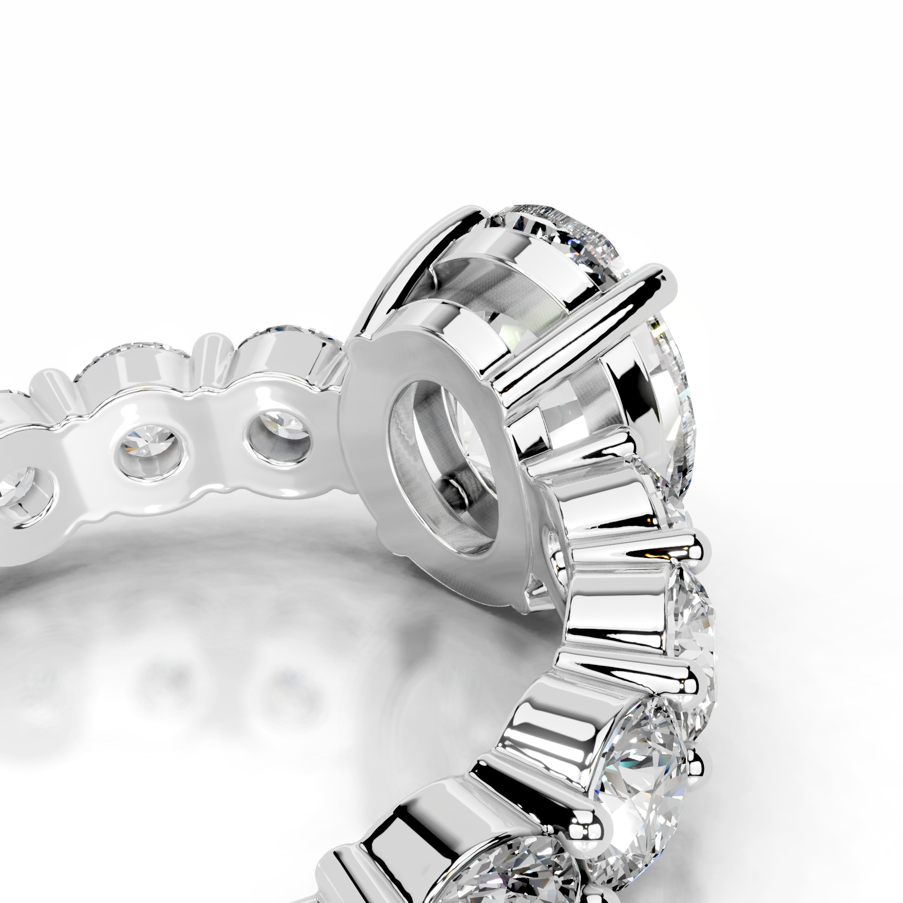 Odin Lab Grown Diamond Ring (4 Carat) Oval - 14K White Gold (RTS)