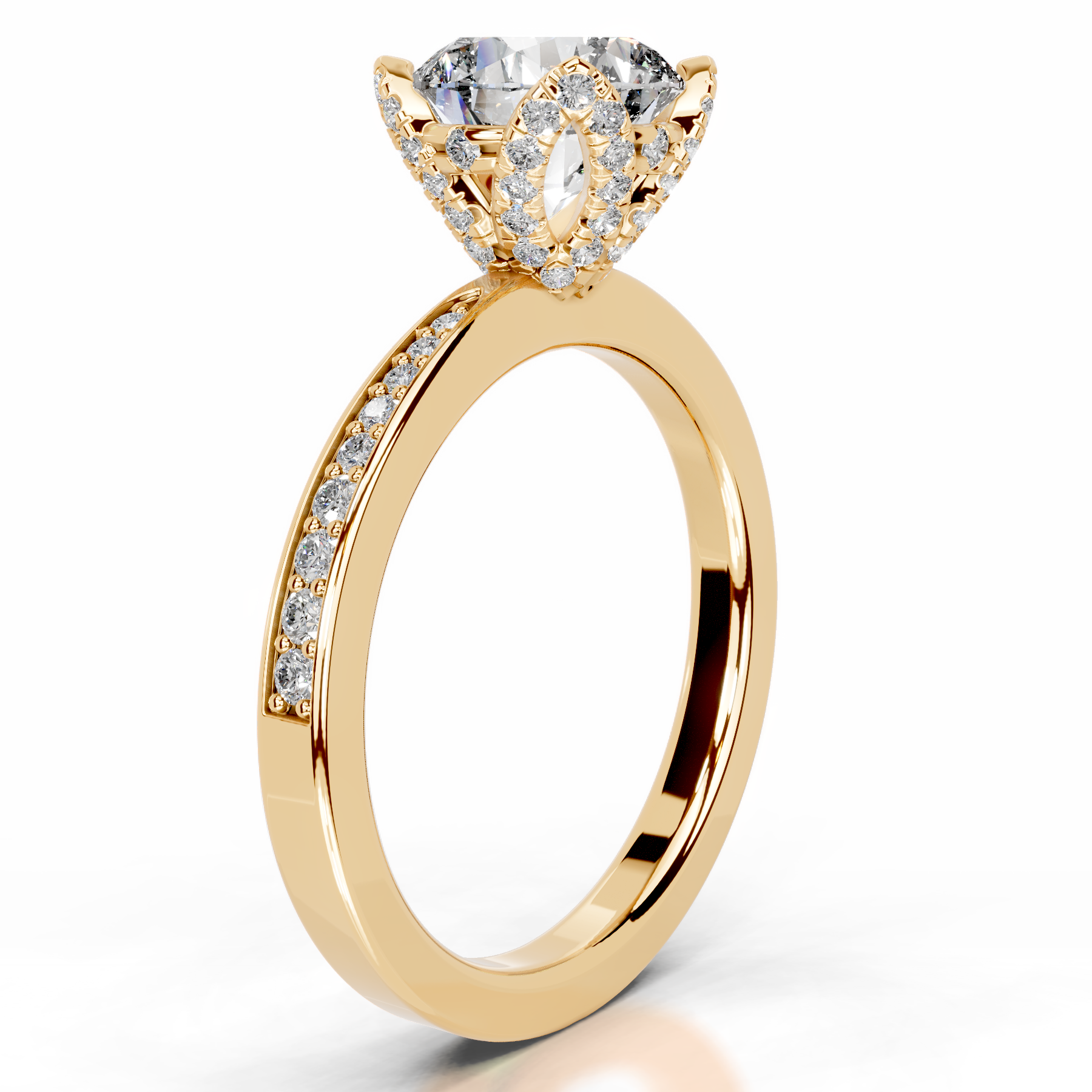 Daria Diamond Engagement Ring   (1.85 Carat) -18K Yellow Gold