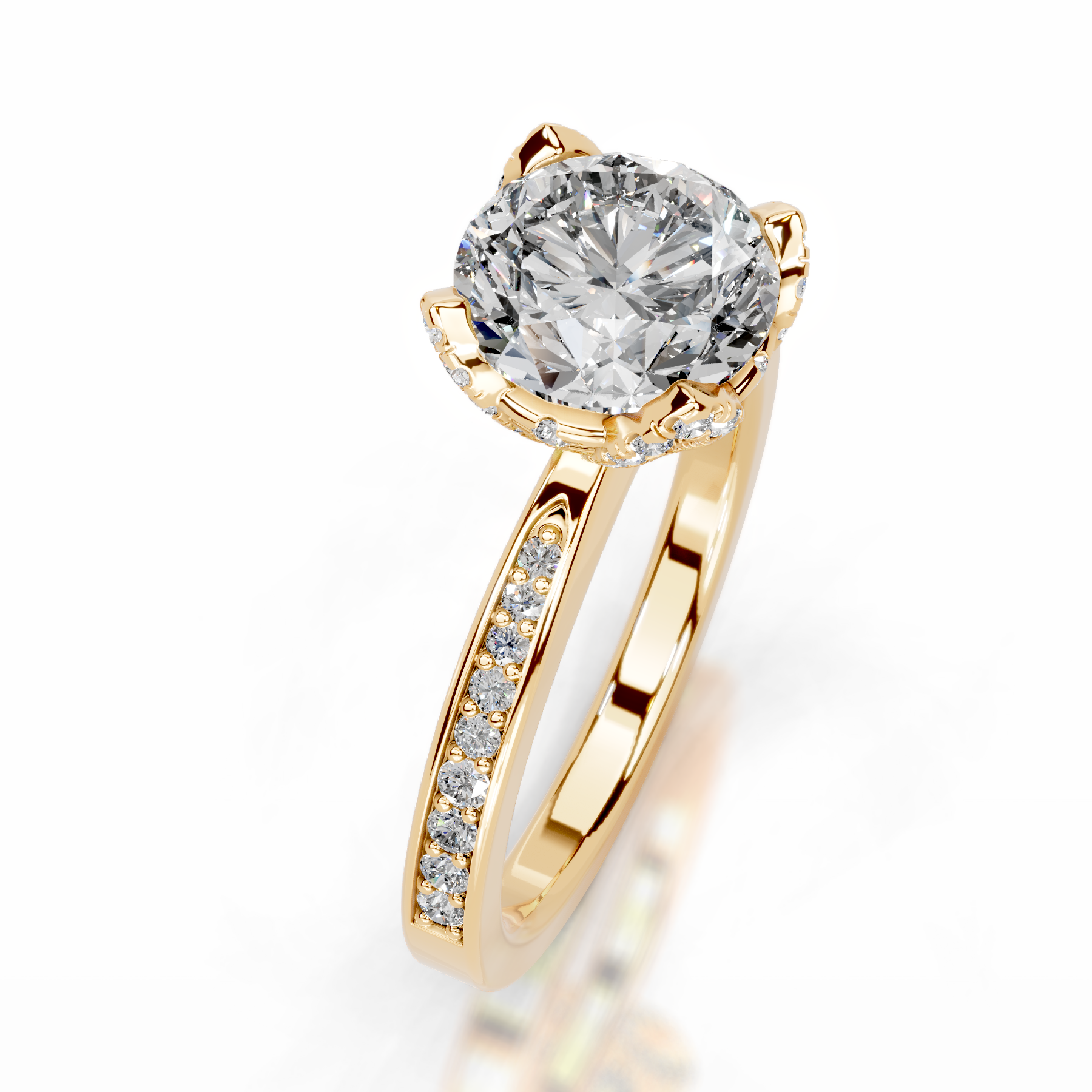 Daria Lab Grown Diamond Ring   (1.85 Carat) -18K Yellow Gold