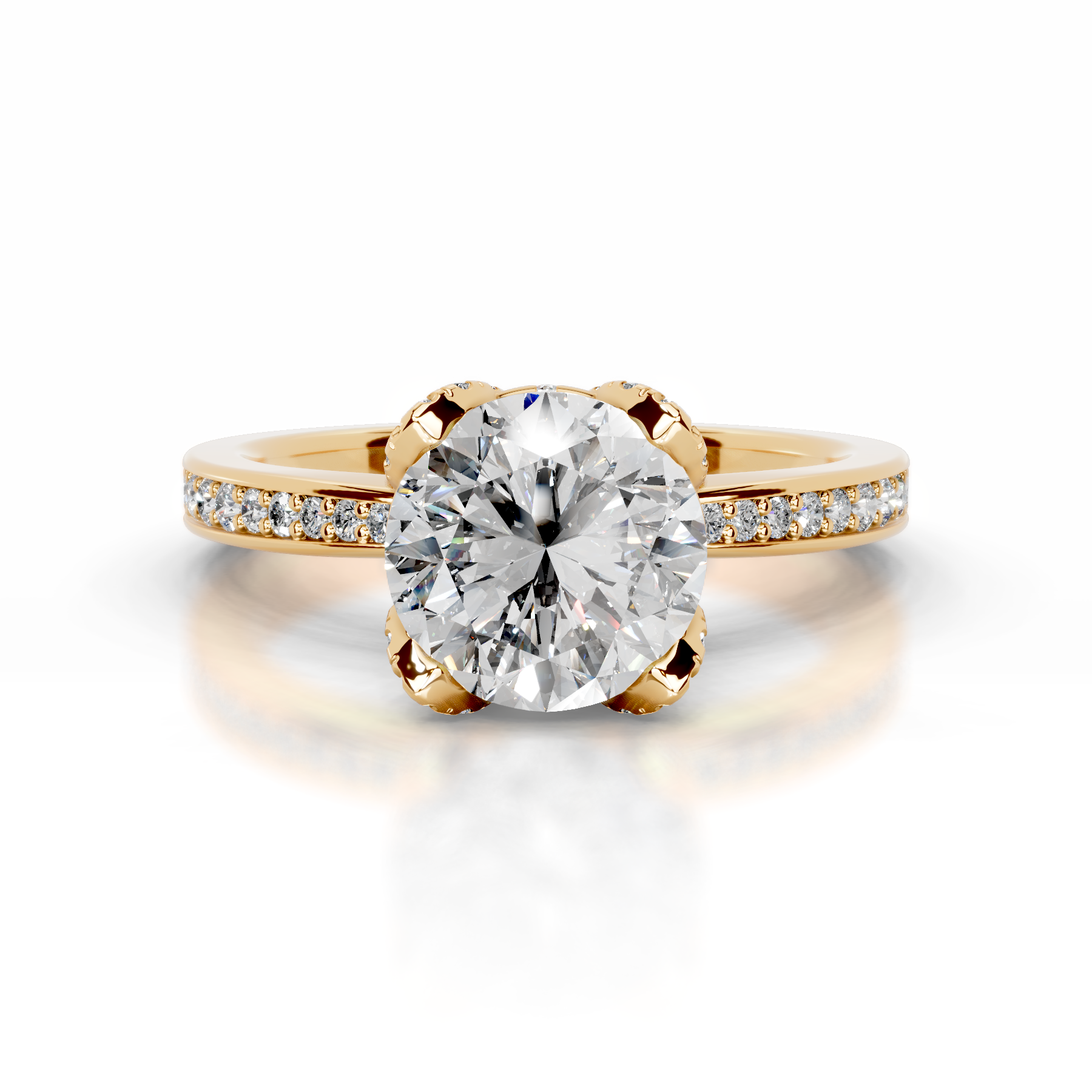 Daria Diamond Engagement Ring   (1.85 Carat) -18K Yellow Gold