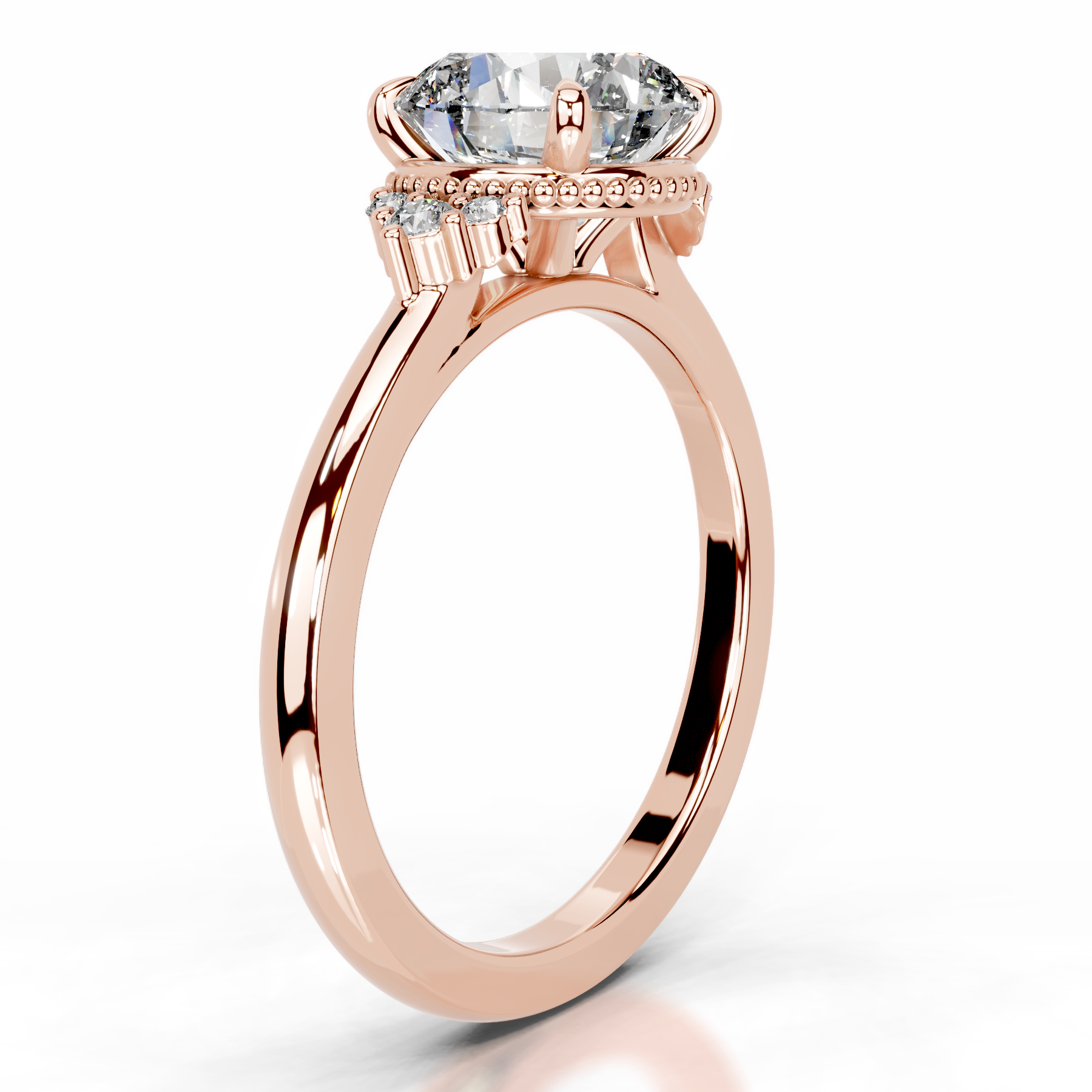 Natasha Lab Grown Diamond Ring   (2.10 Carat) -14K Rose Gold