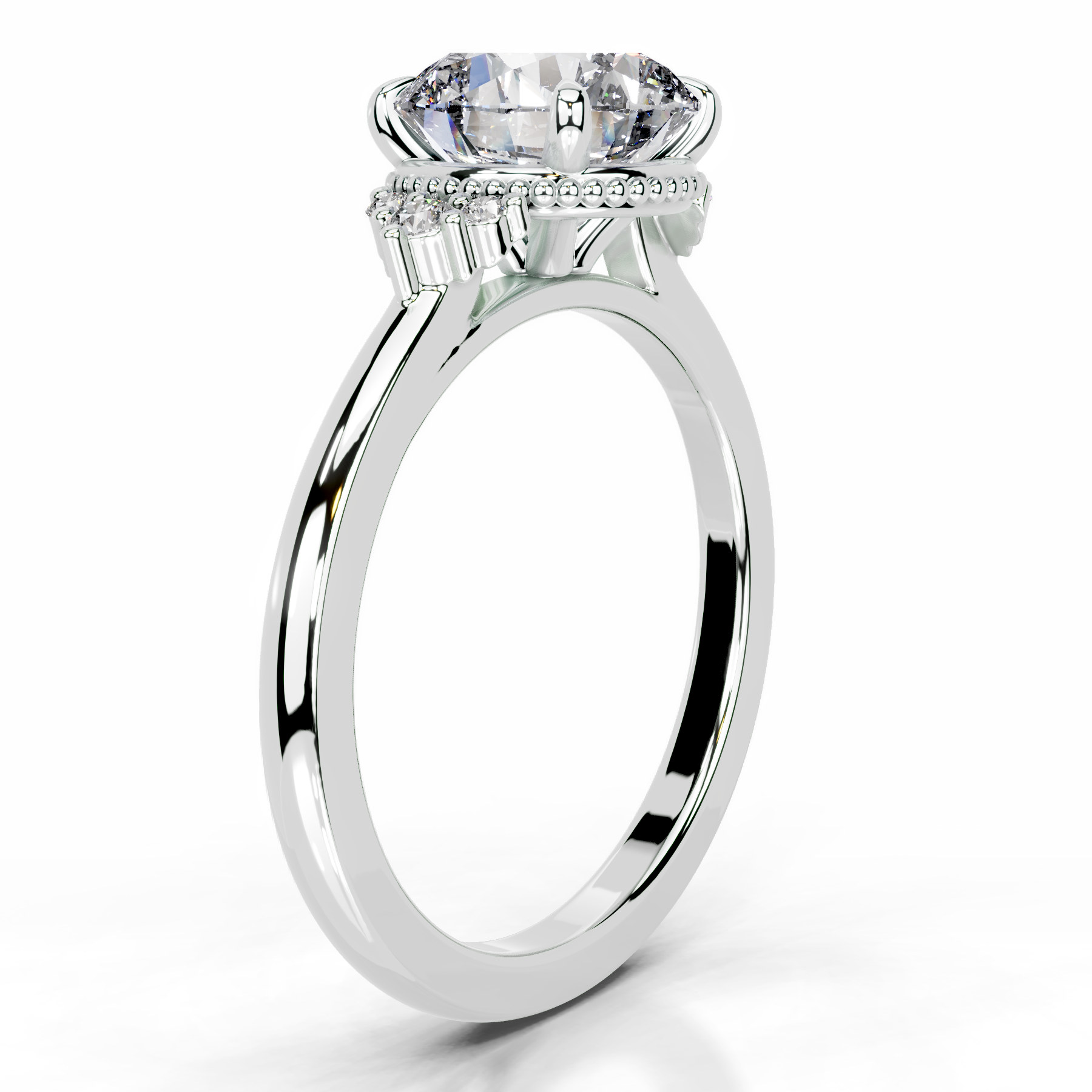 Natasha Diamond Engagement Ring   (2.10 Carat) -18K White Gold
