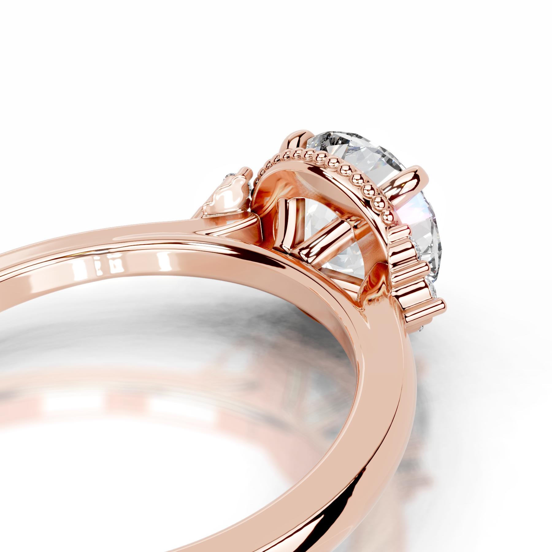 Natasha Lab Grown Diamond Ring   (2.10 Carat) -14K Rose Gold