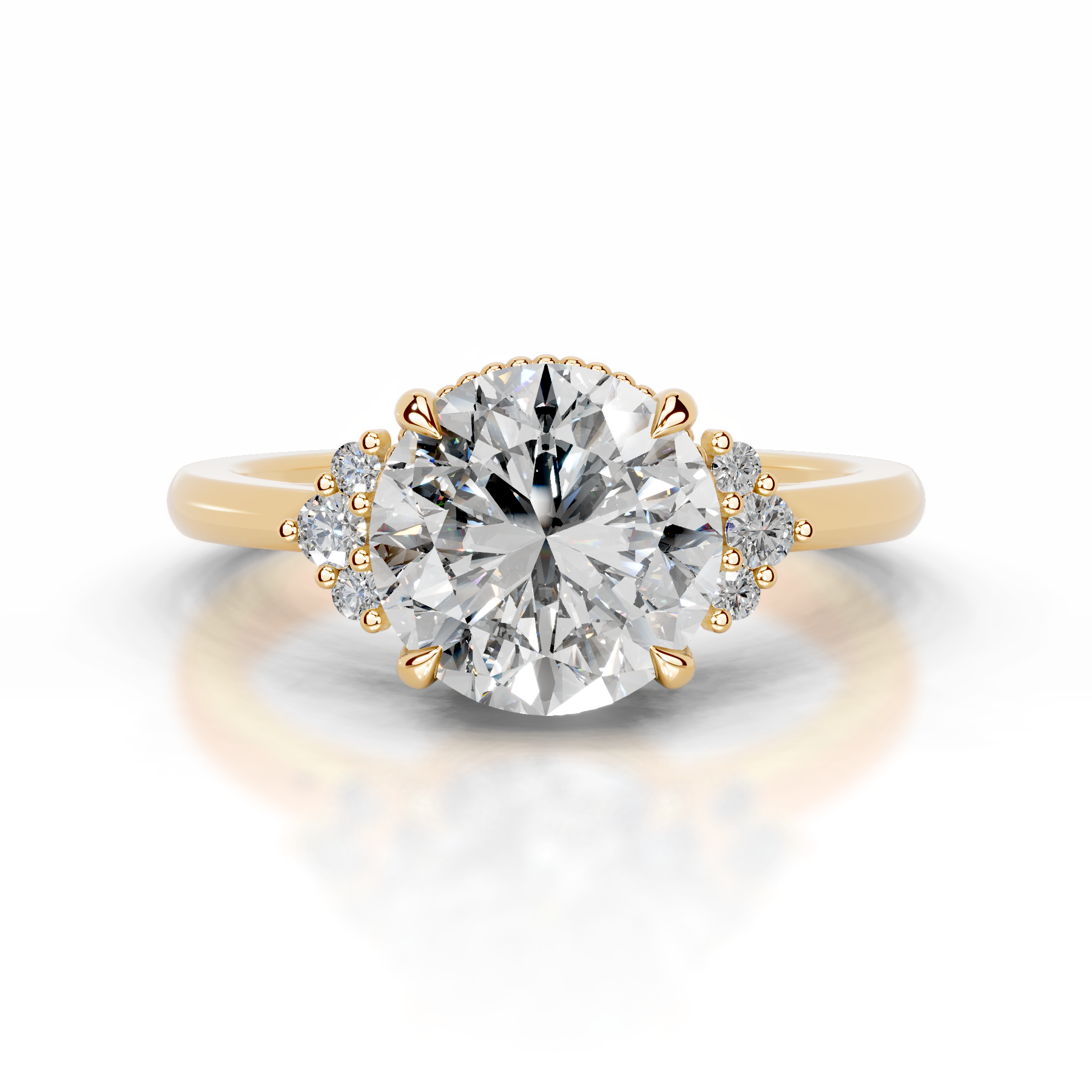Natasha Diamond Engagement Ring   (2.10 Carat) -18K Yellow Gold