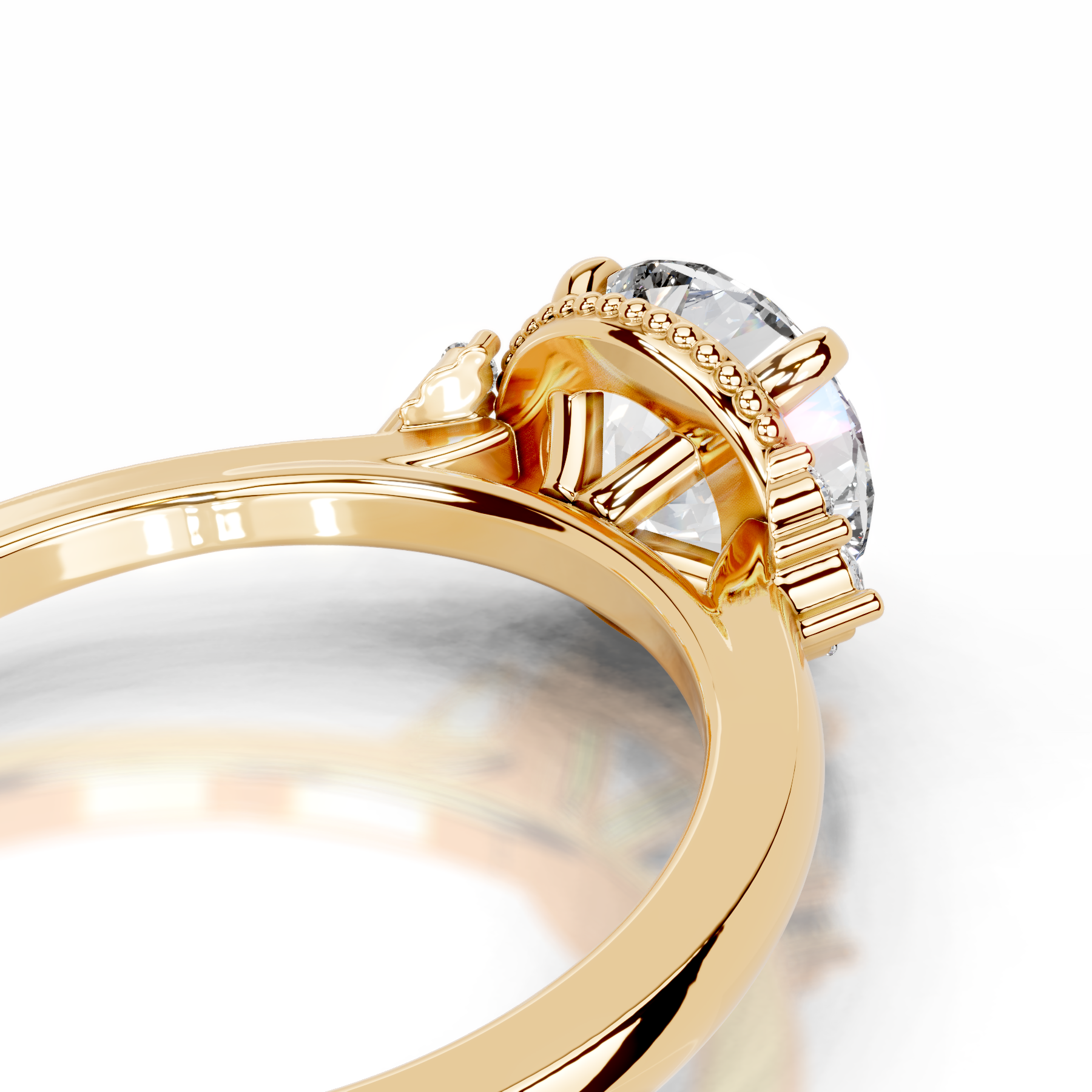 Natasha Diamond Engagement Ring   (2.10 Carat) -18K Yellow Gold