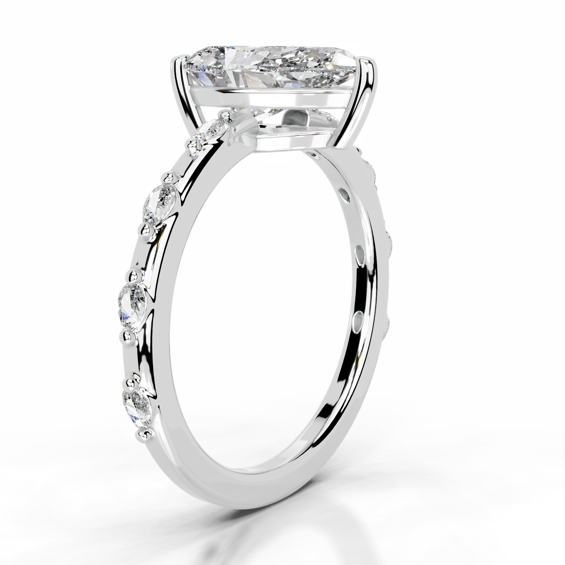 Nadya Diamond Engagement Ring   (2.2 Carat) -18K White Gold