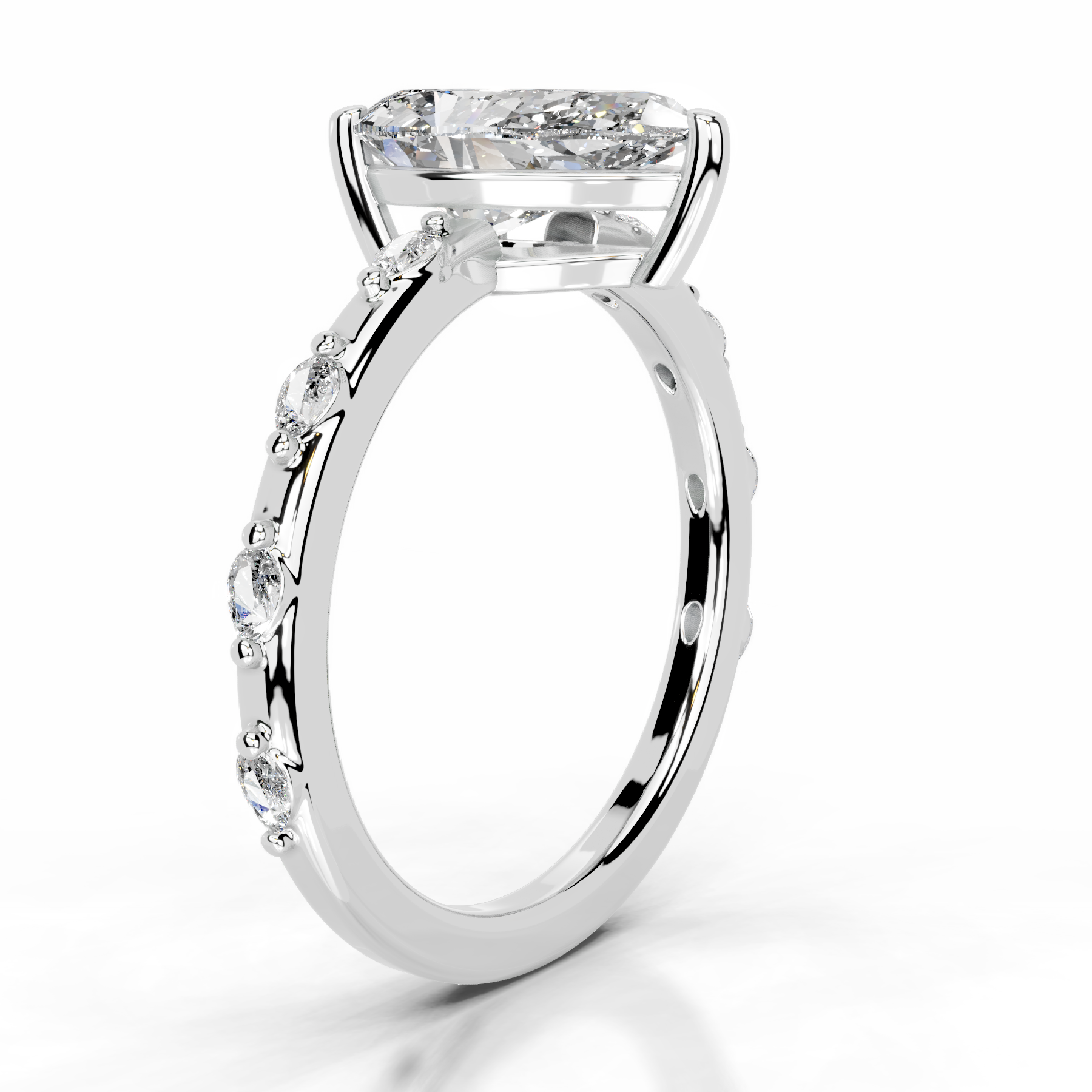 Nadya Lab Grown Diamond Ring   (2.2 Carat) -14K White Gold