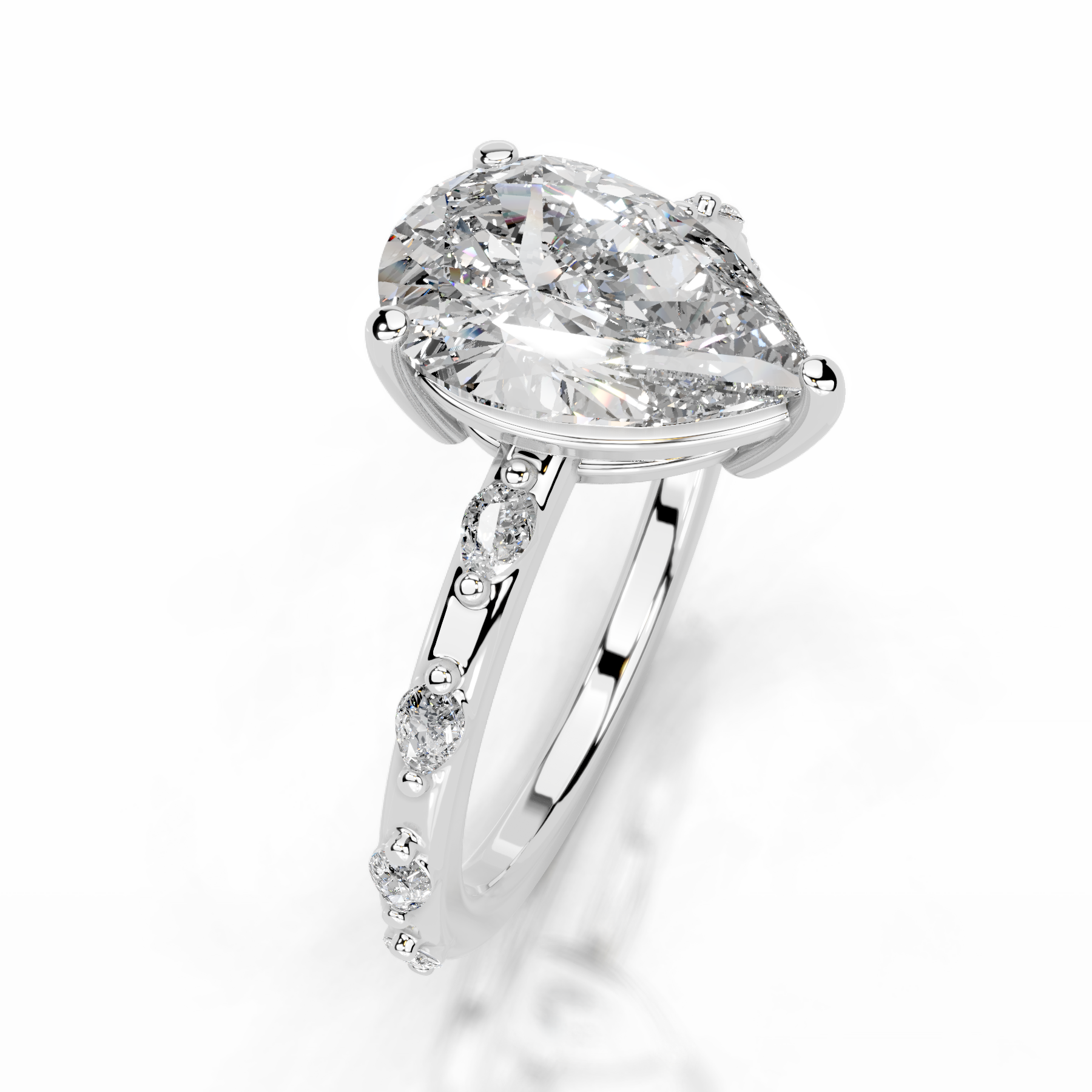 Nadya Diamond Engagement Ring   (2.2 Carat) -14K White Gold