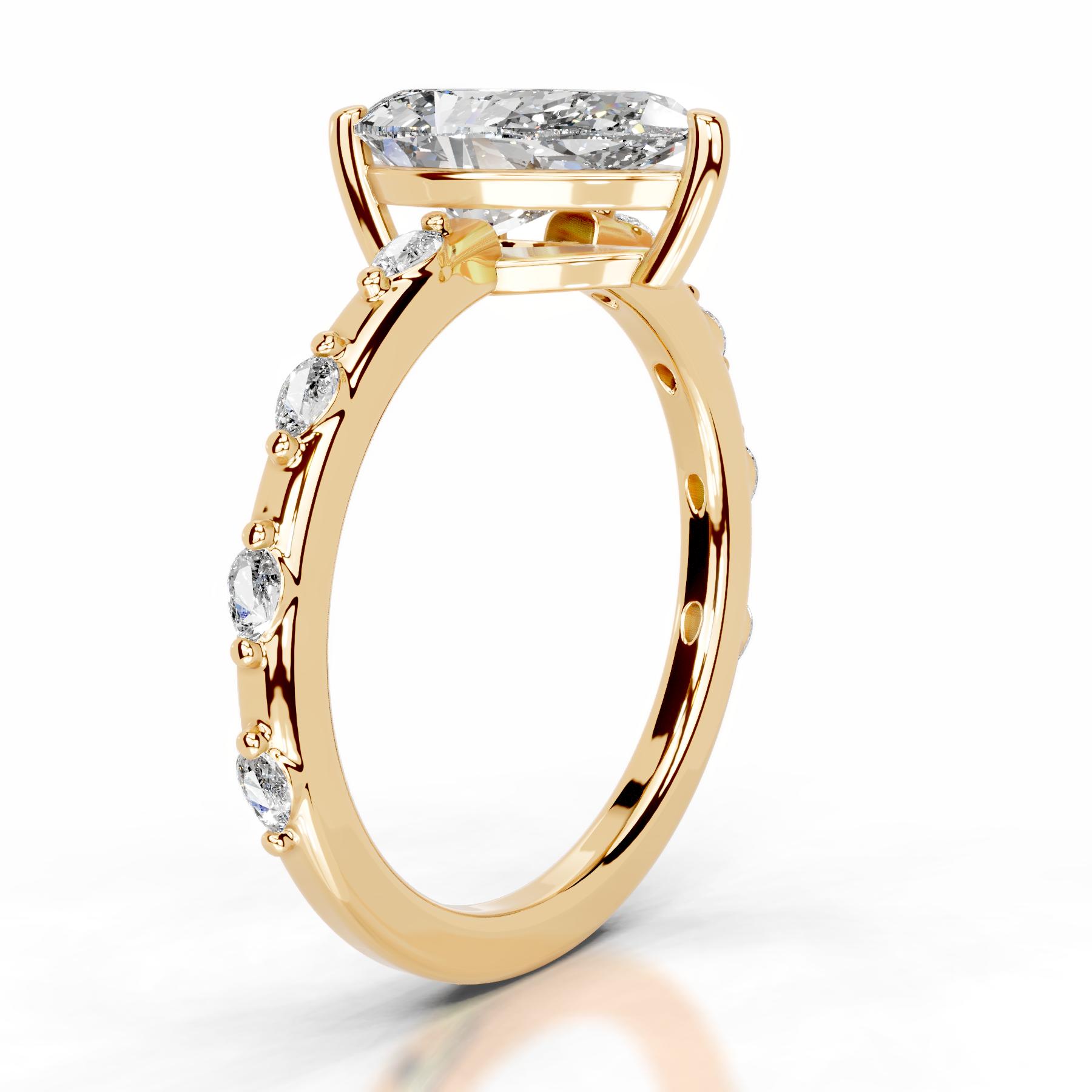 Nadya Diamond Engagement Ring   (2.2 Carat) -18K Yellow Gold