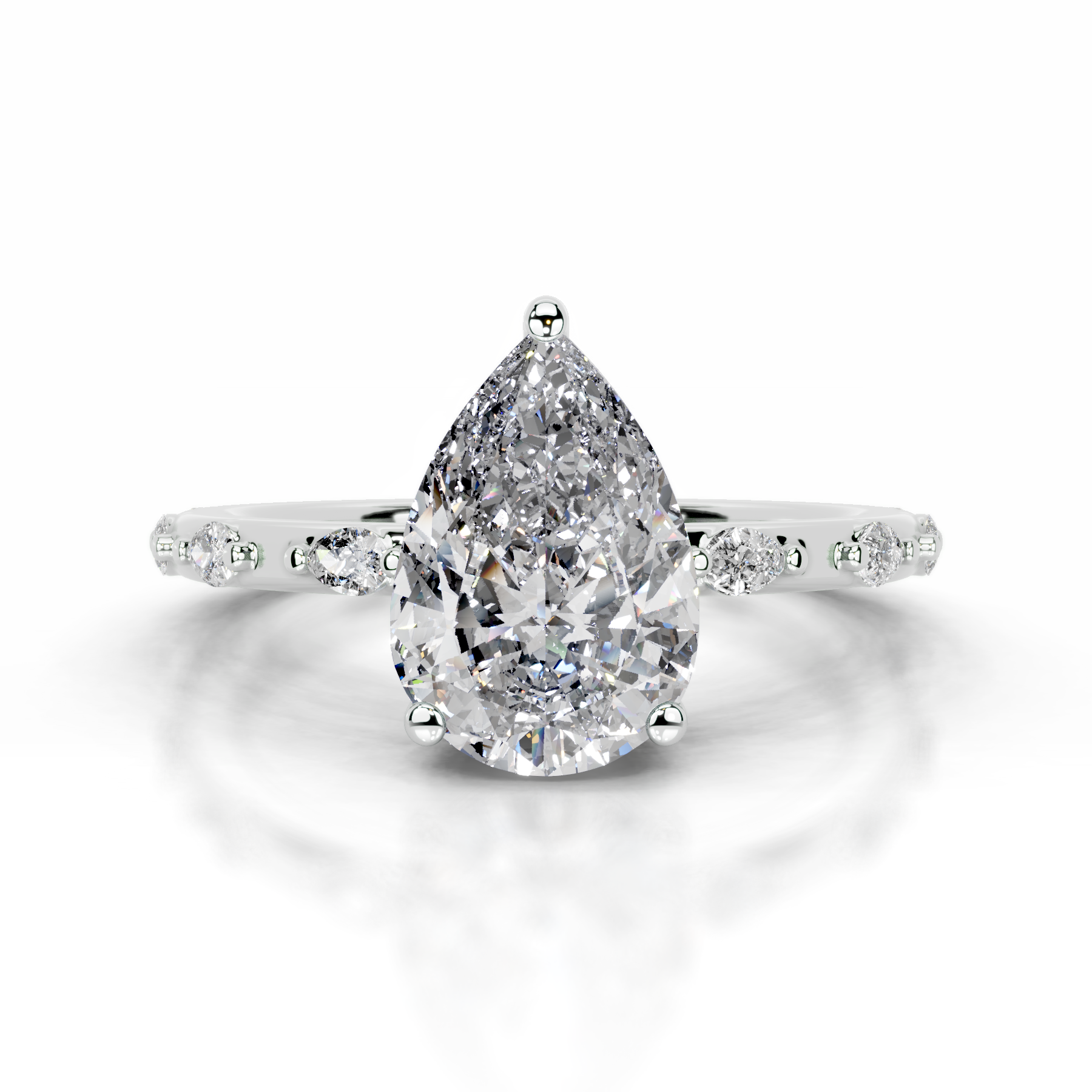 Nadya Lab Grown Diamond Ring   (2.2 Carat) -18K White Gold