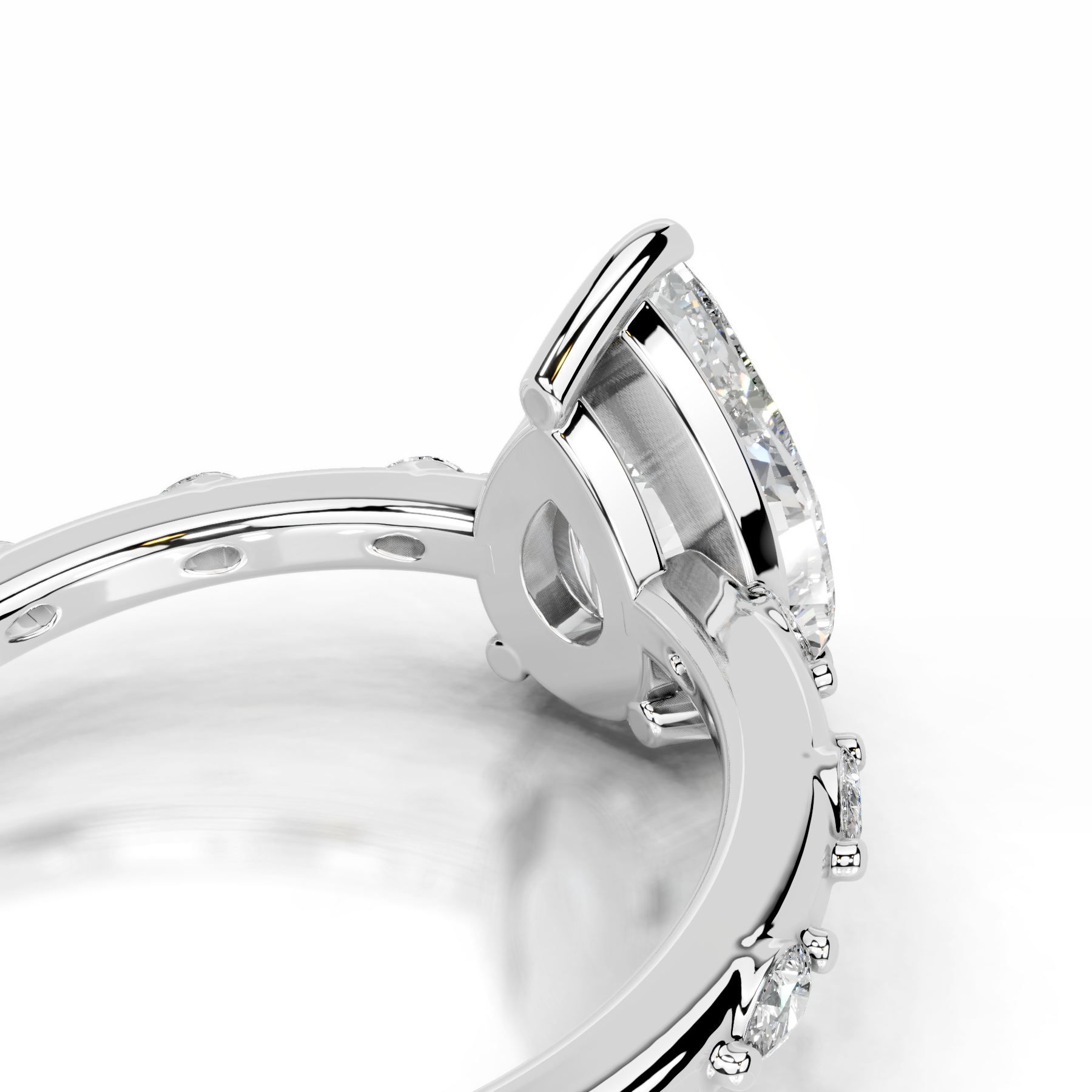 Nadya Diamond Engagement Ring   (2.2 Carat) -18K White Gold