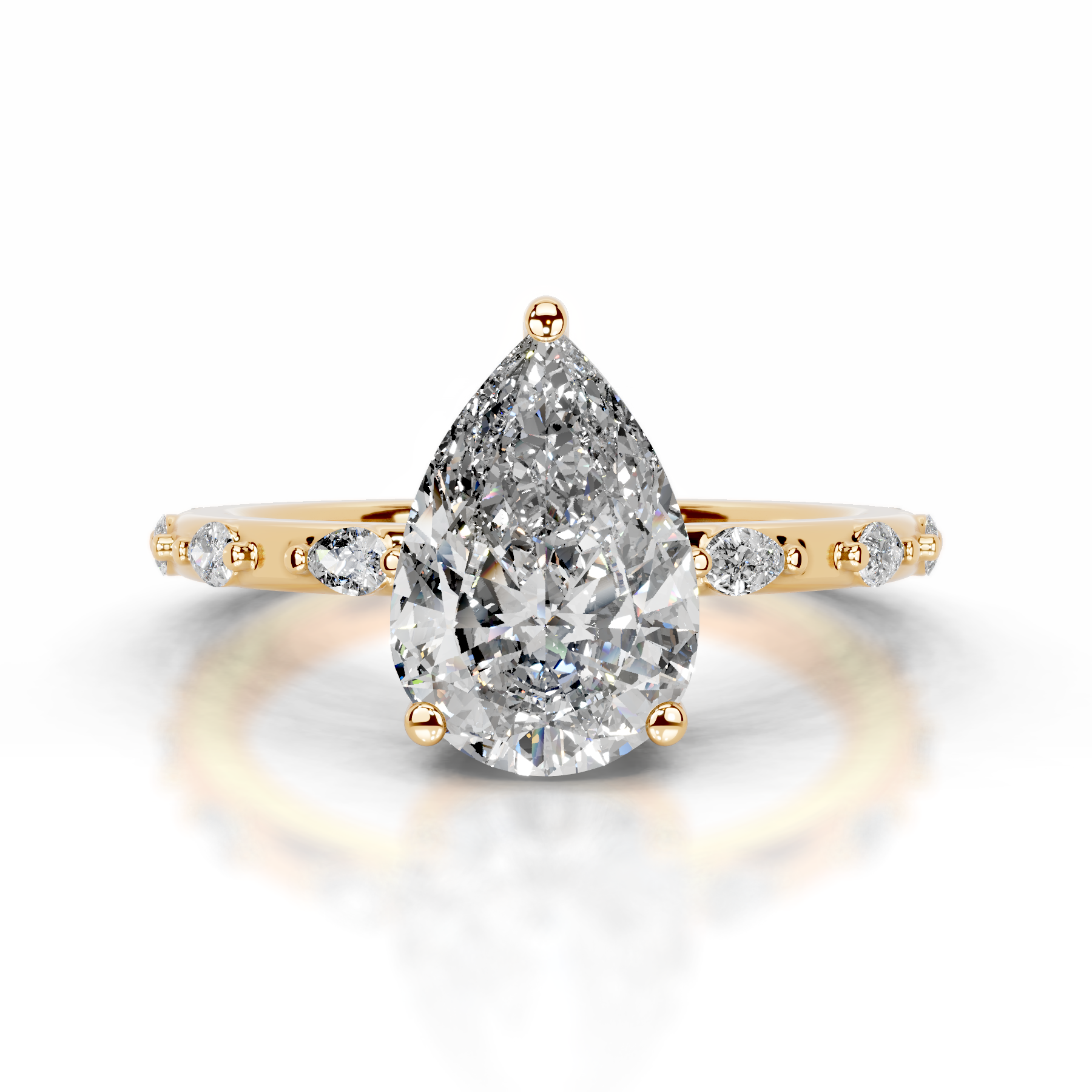 Nadya Lab Grown Diamond Ring   (2.2 Carat) -18K Yellow Gold