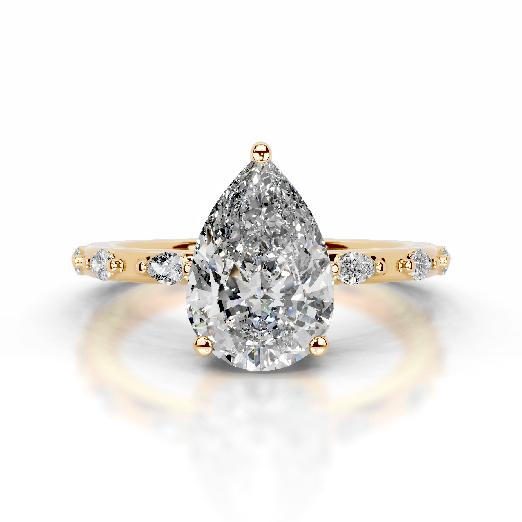 Nadya Diamond Engagement Ring   (2.2 Carat) -18K Yellow Gold