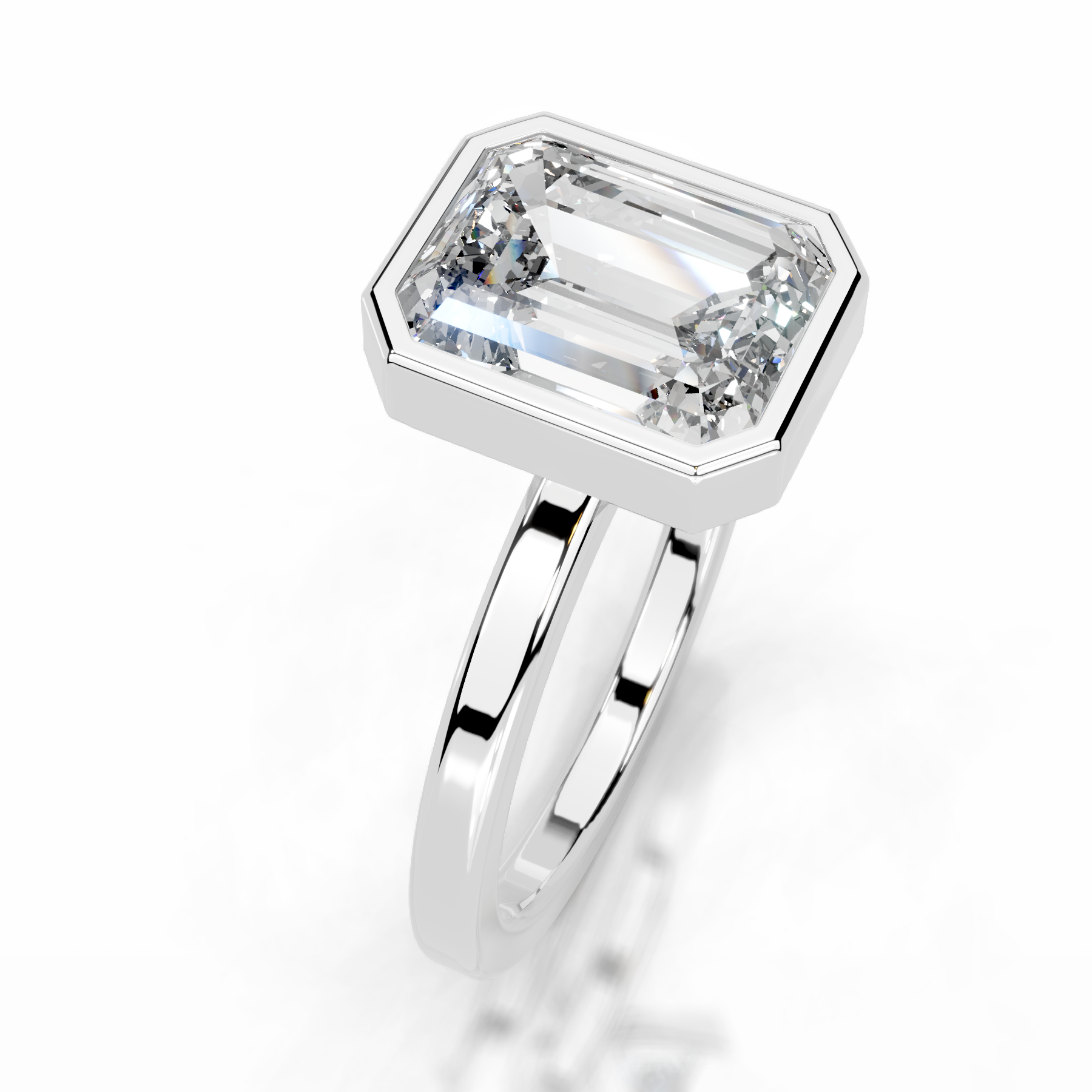 Dima Diamond Engagement Ring   (2 Carat) -18K White Gold