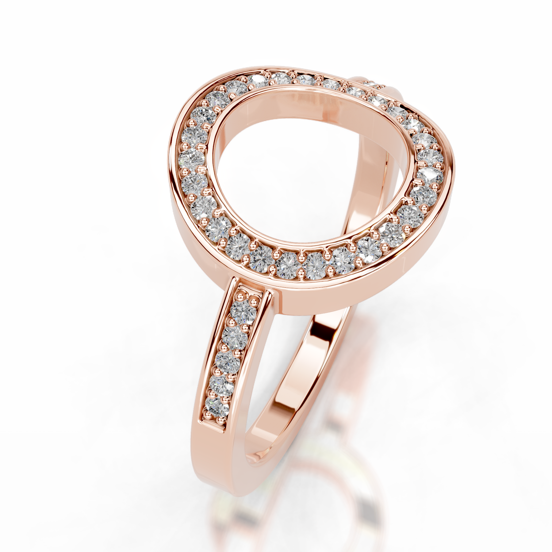 Inessa Diamond Wedding Ring   (0.15 Carat) -14K Rose Gold